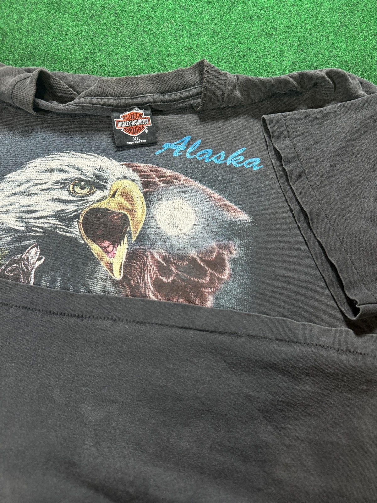 Harley Davidson × Vintage Vtg 90s INSANE Harley Davidson Alaska Nature Biker T Shirt Size US XL / EU 56 / 4 - 3 Thumbnail