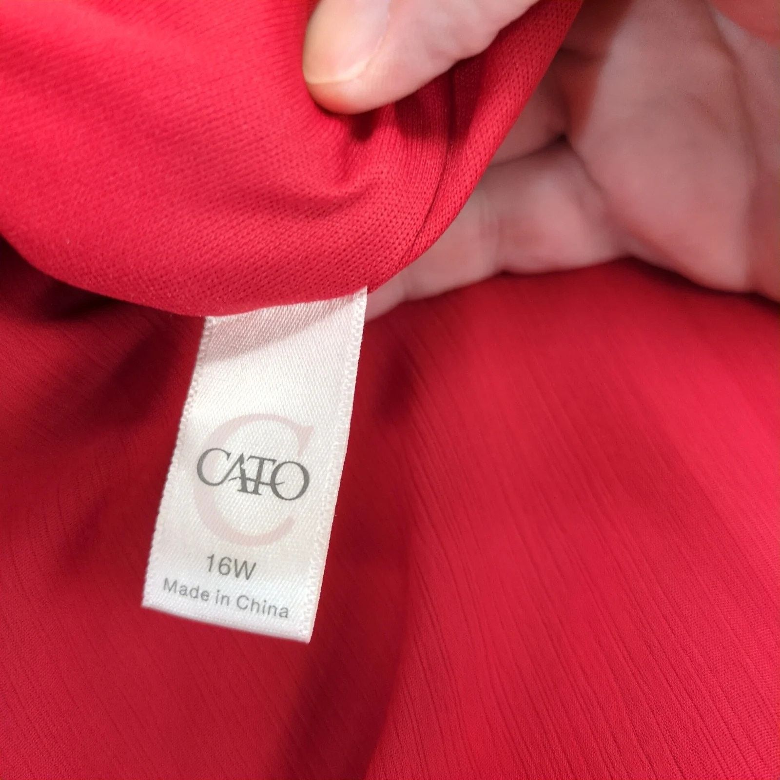 Other Cato Red Layered Midi Dress Size 16W Long Sheer Puff Sleeves Size XXL / US 16-18 / IT 52-54 - 10 Thumbnail