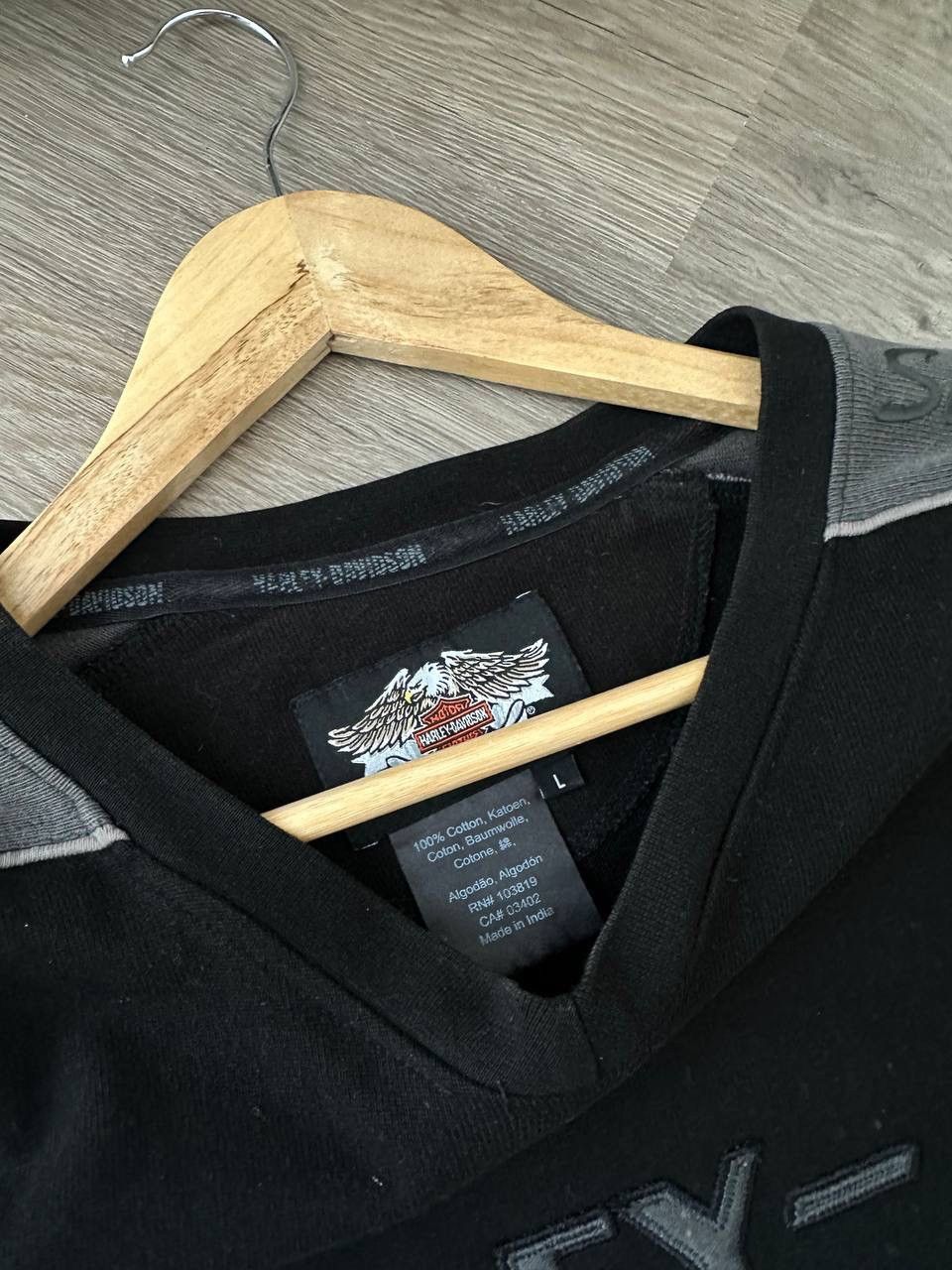 Harley Davidson × Vintage Vintage Moto Harley Davidson Motorcycle Black Sweatshirt Size US L / EU 52-54 / 3 - 3 Thumbnail