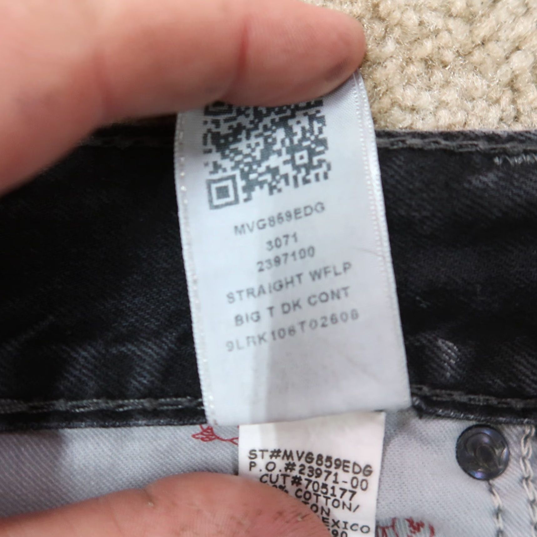 True Religion VINTAGE? No. True Religion Jeans Women's 27 Gray Denim Stretch Straight Leg Flap 90s Regular 33 Inseam Size 27" / US 4 / IT 40 - 7 Thumbnail
