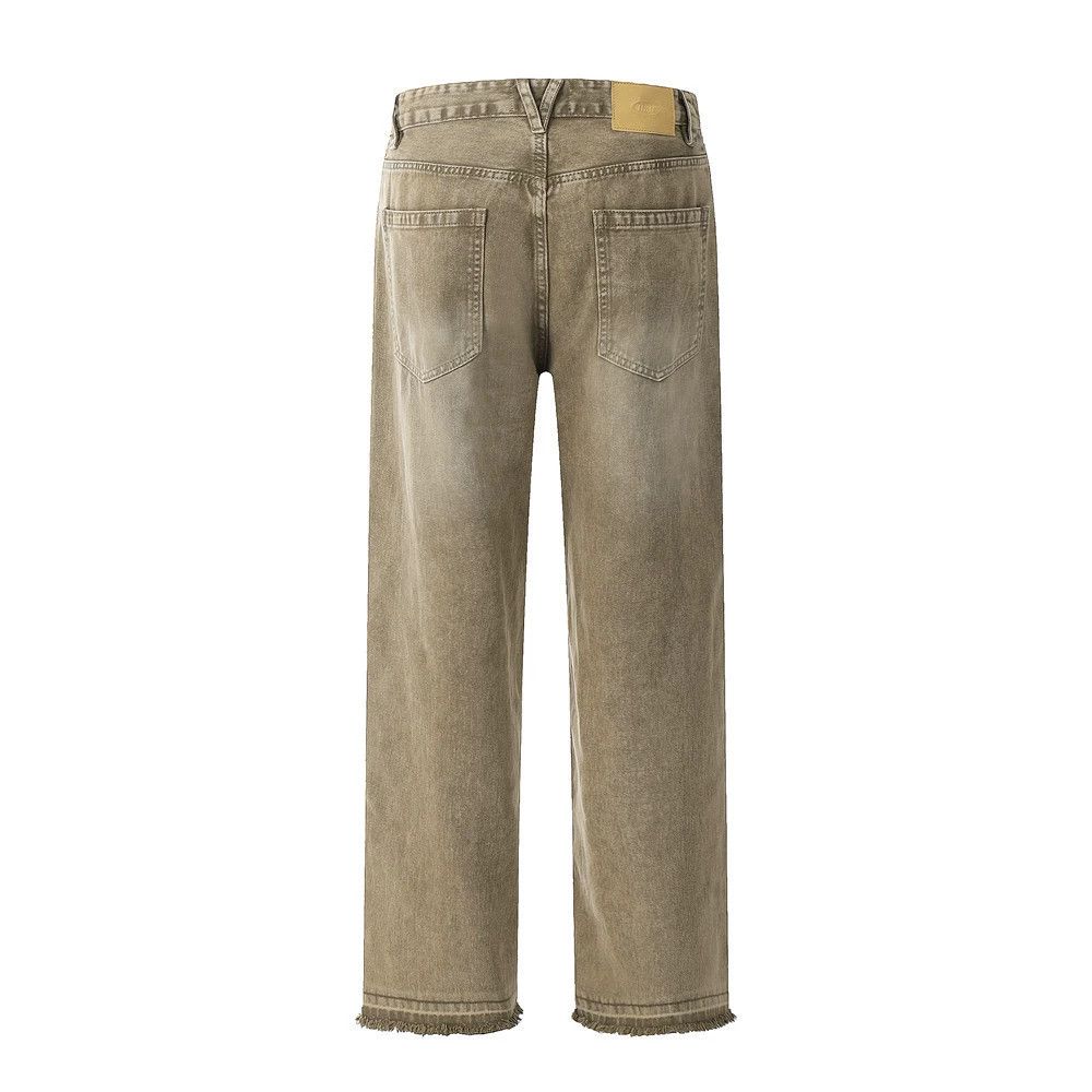 Jean American retro wide-leg washed distressed raw edge jeans Size US 32 / EU 48 - 2 Thumbnail