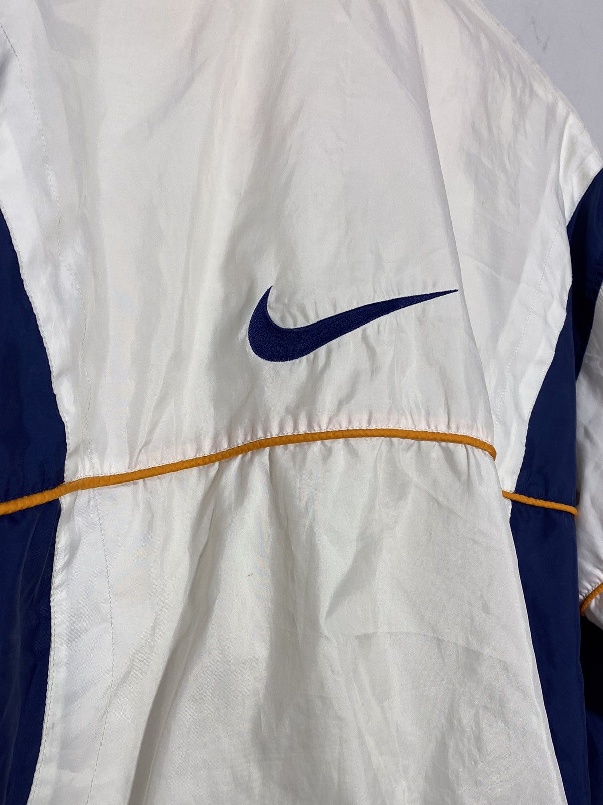 Nike 🔥 90s Nike TRACK JACKET WHITE NAVY YELLOW SPORTY VIBES Size US S / EU 44-46 / 1 - 4 Thumbnail