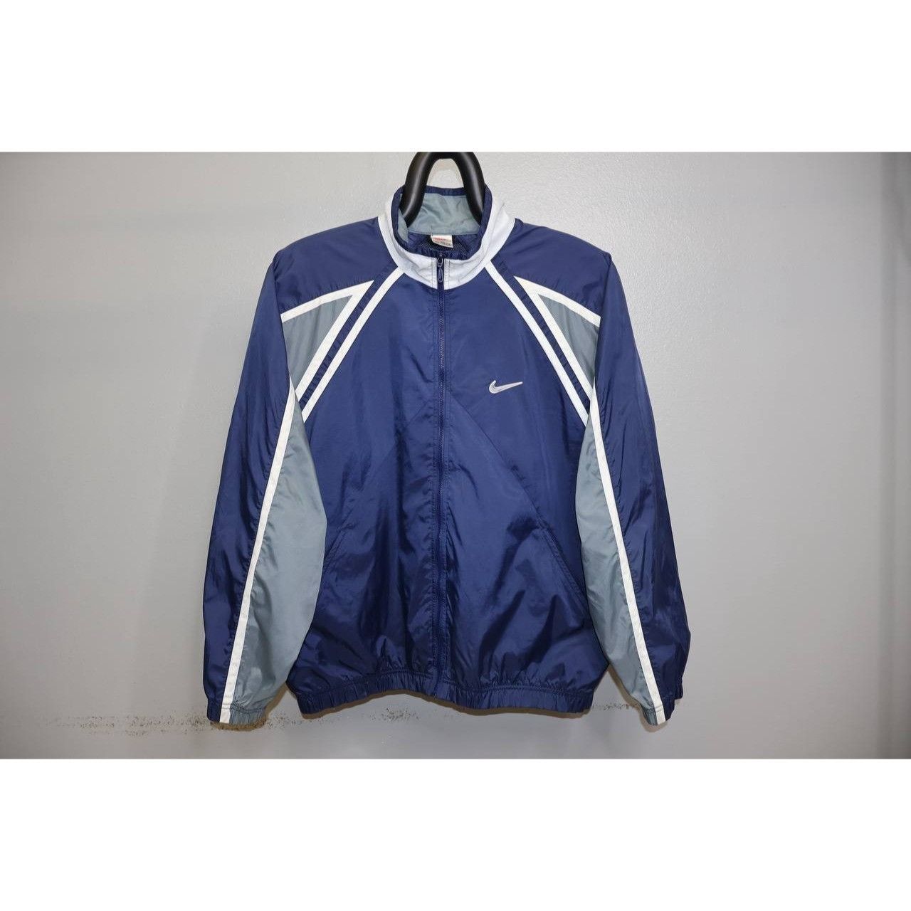 Nike VTG 90s Nike Windbreaker Jacket Mens Size 2XL Blue Gray Size US XXL / EU 58 / 5 - 1 Thumbnail