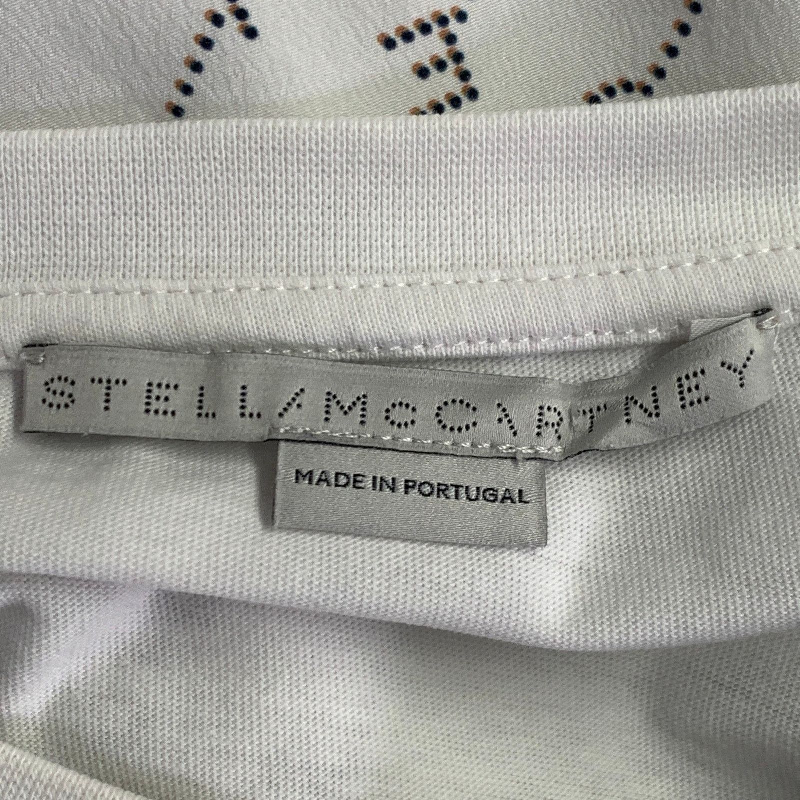 Stella McCartney STELLA McCARTNEY L White Burgundy Navy Cotton Logo Pullover Size L / US 10 / IT 46 - 5 Thumbnail
