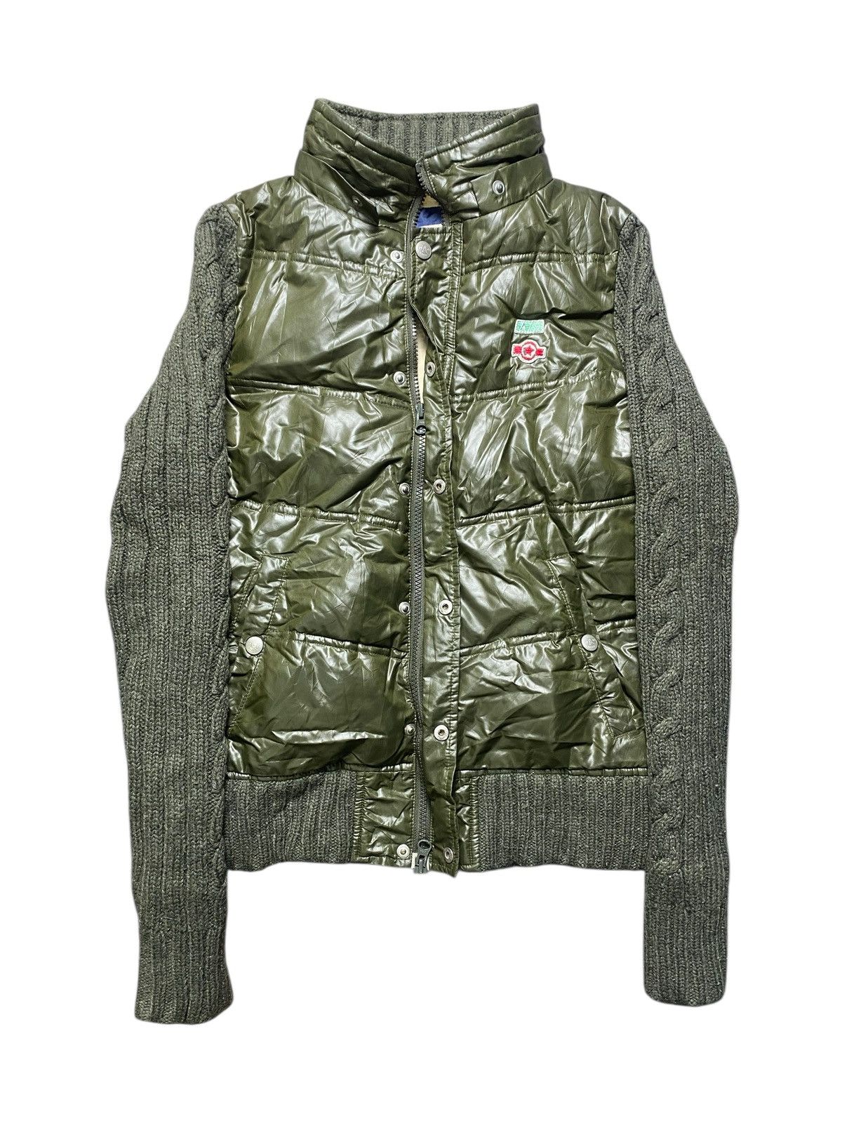 Japanese Brand VINTAGE RABBIT & CO LTD PUFFER KNIT ZIPPER JACKET GREEN ARMY Size US S / EU 44-46 / 1 - 1 Thumbnail