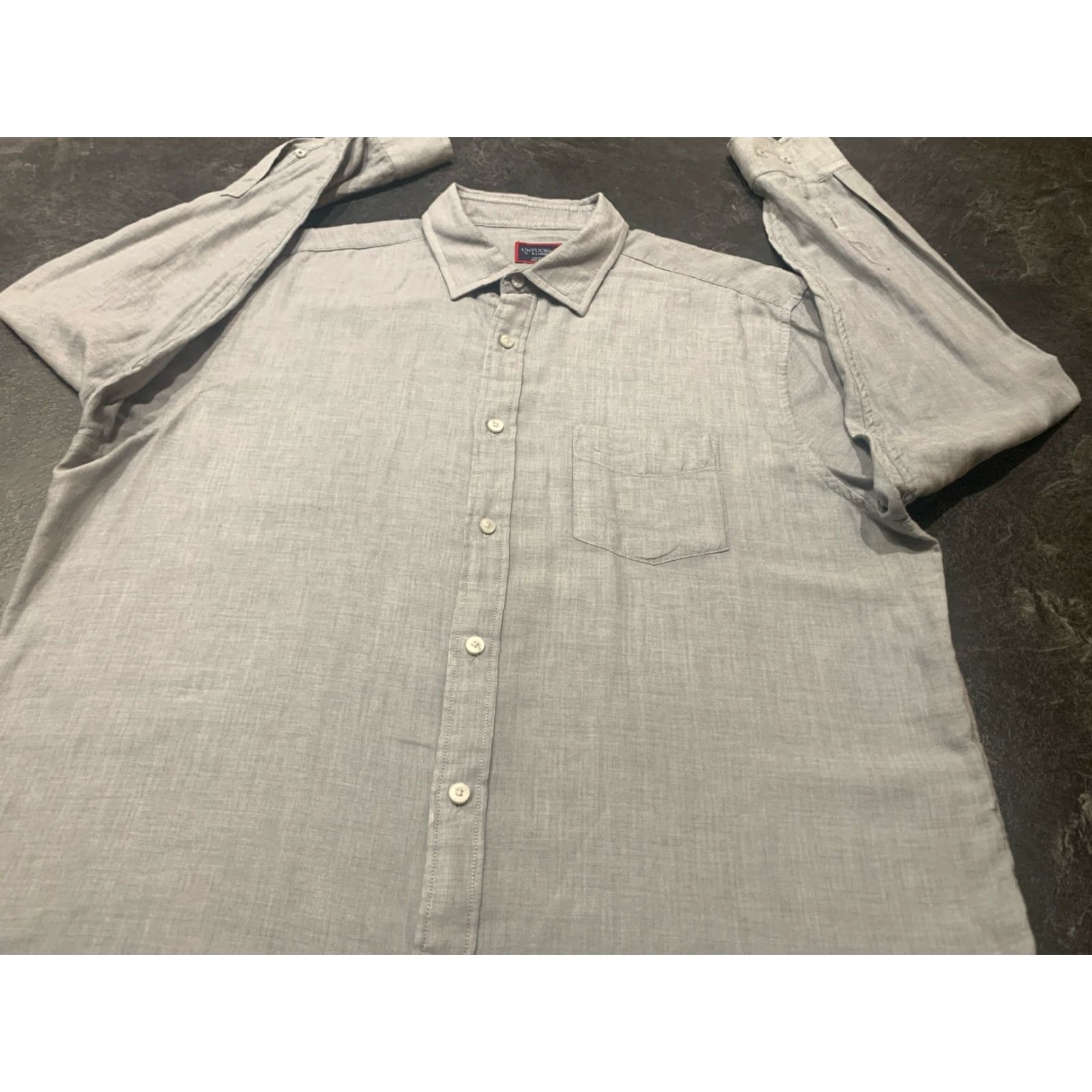 UNTUCKit VINTAGE UNTUCKit Men's Long Sleeve Plaid Button-Up Shirt XL Gray Lined Warm Shirt Size US XL / EU 56 / 4 - 2 Thumbnail
