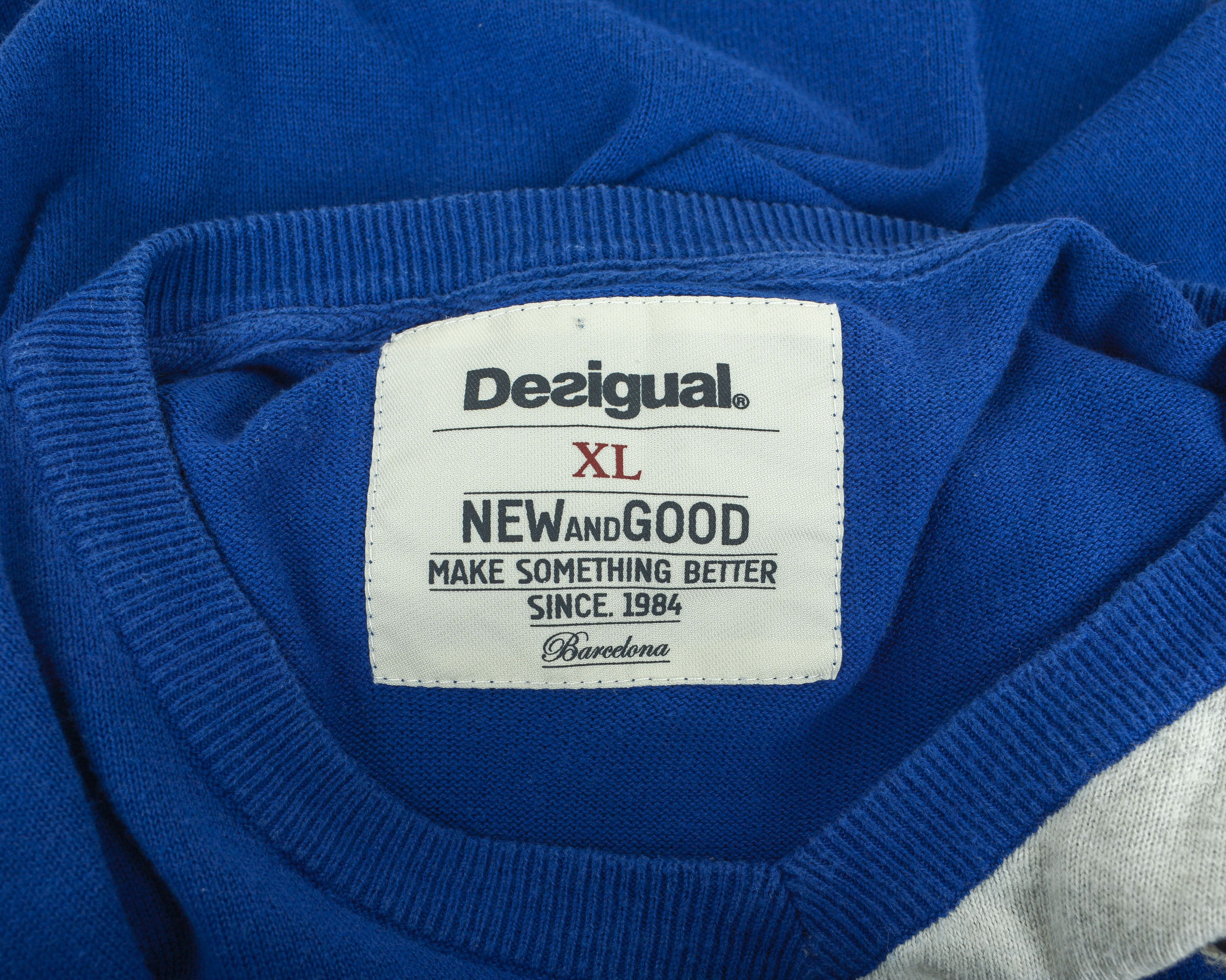 Desigual XL V-Neck Sweater Casual Pullover Jumper Top Size US XL / EU 56 / 4 - 2 Thumbnail