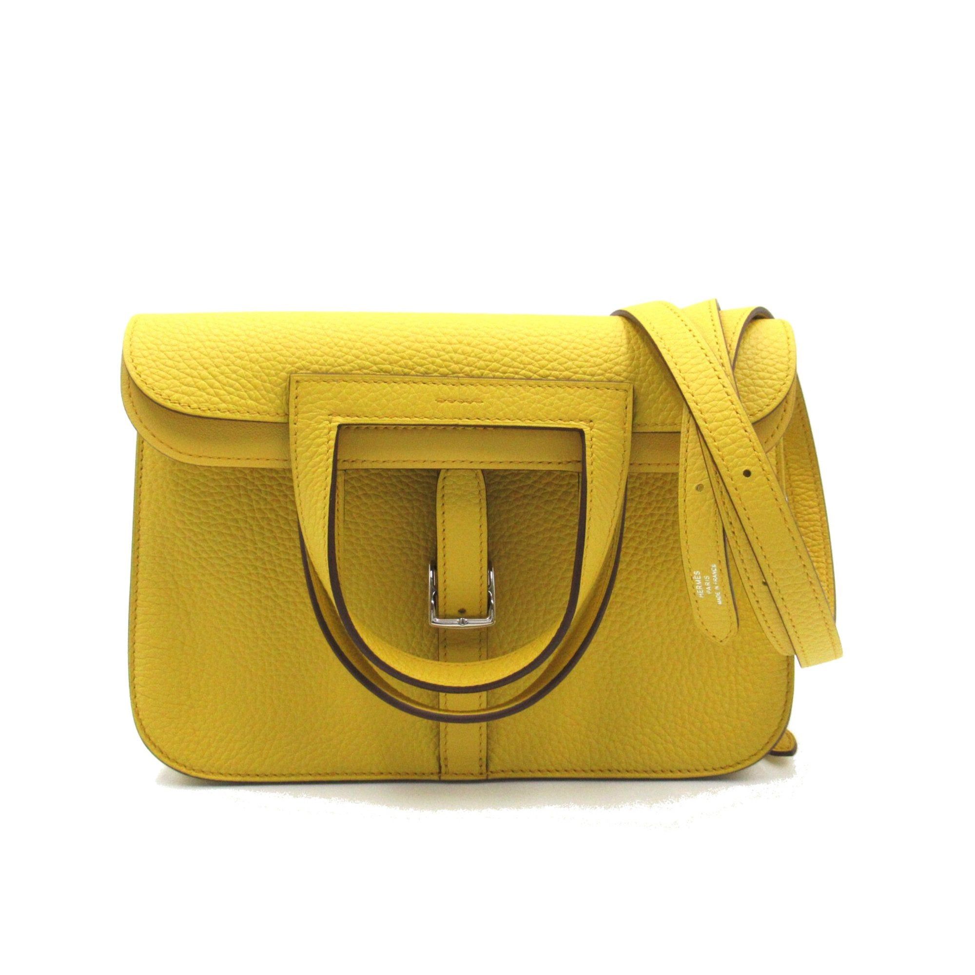 image of Hermes Alezan25 Yellow Sun Taurillon Clemence Leather, Women's