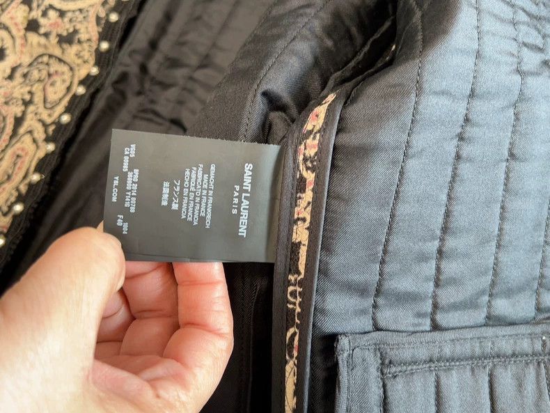 Saint Laurent Paris Saint Laurent Short Coat with Paisley Design-2506 Size US M / EU 48-50 / 2 - 7 Thumbnail