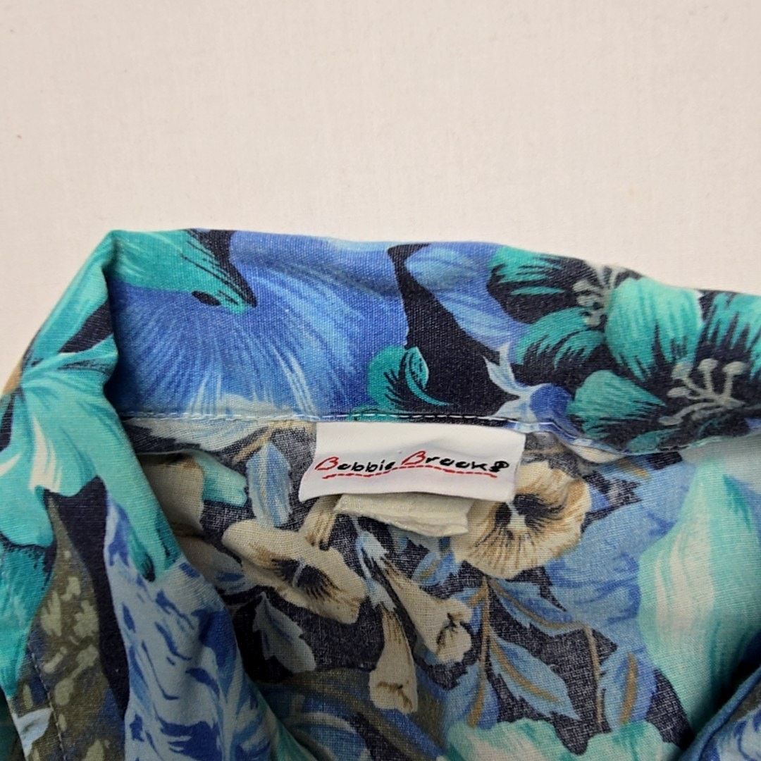 Vintage Vintage Bobbie Brooks Hawaiian Shirt Floral Print Blue L Size L / US 10 / IT 46 - 7 Thumbnail