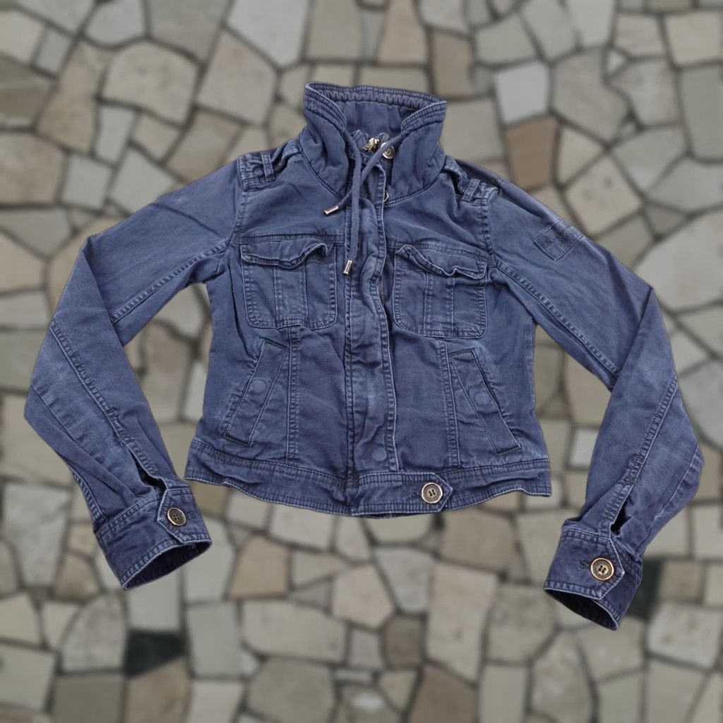 Abercrombie & Fitch Jacket XS Blue Utility Field Crop Coat Preppy Y2K Womens