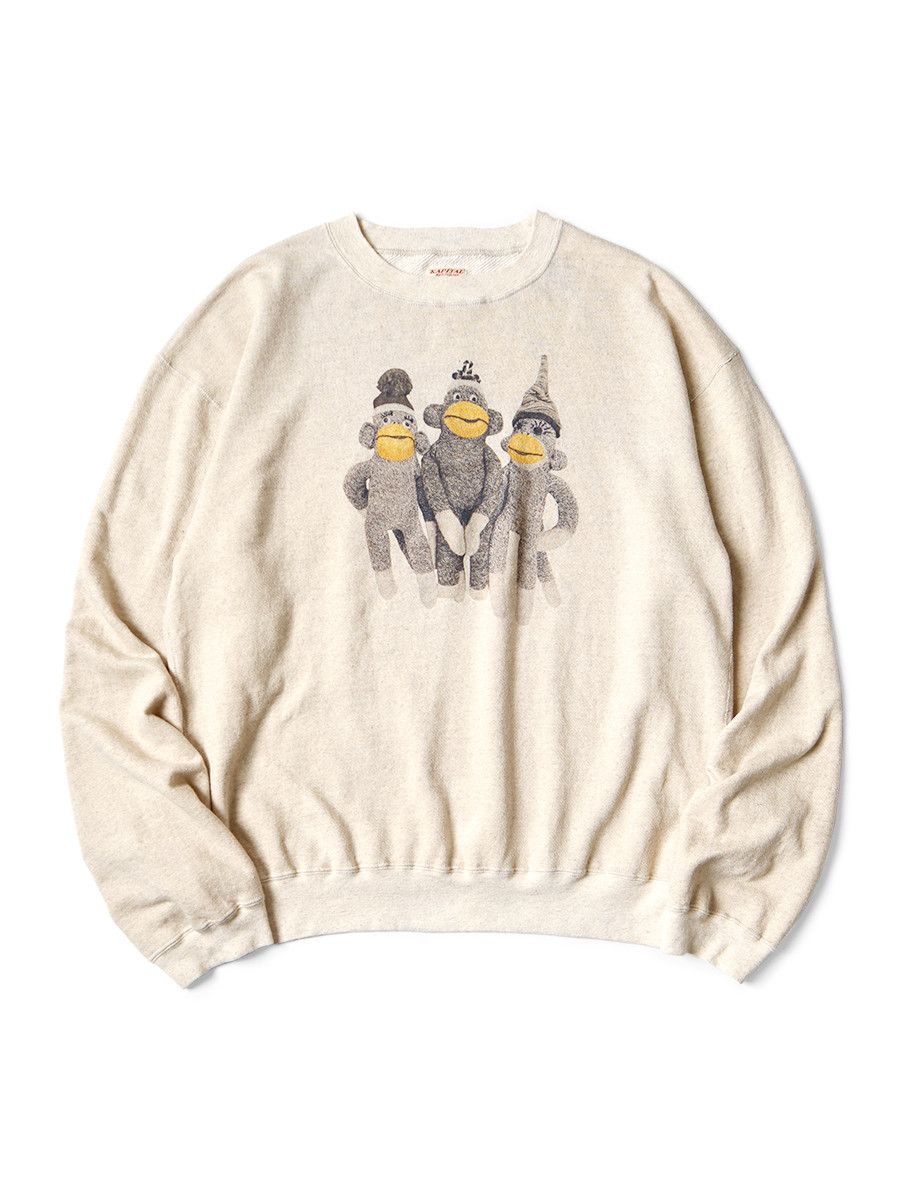 Image of Kapital Monkey Amigo Sweatshirt in Cream, Men's (Size 2XL)