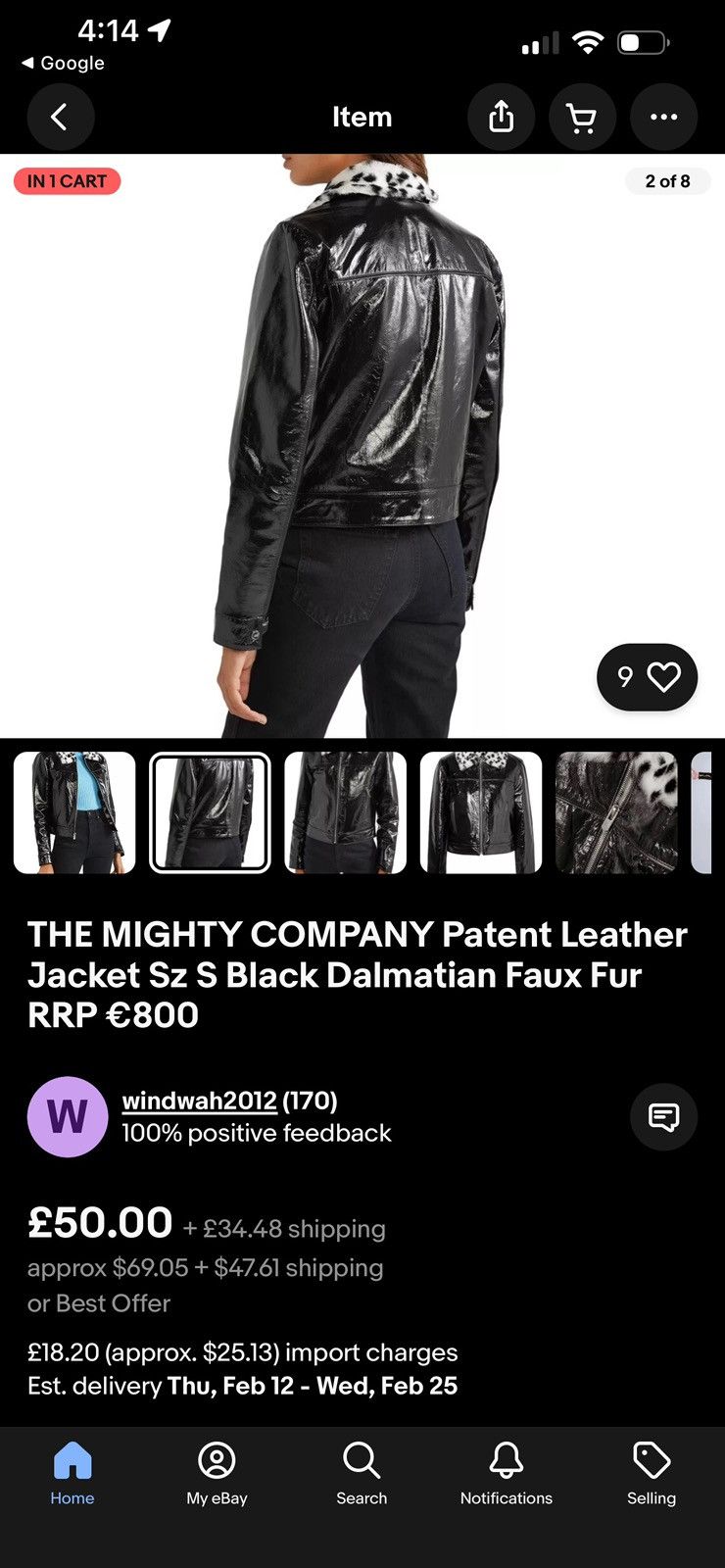 Other Black leather fur trim coat Size M / US 6-8 / IT 42-44 - 7 Thumbnail