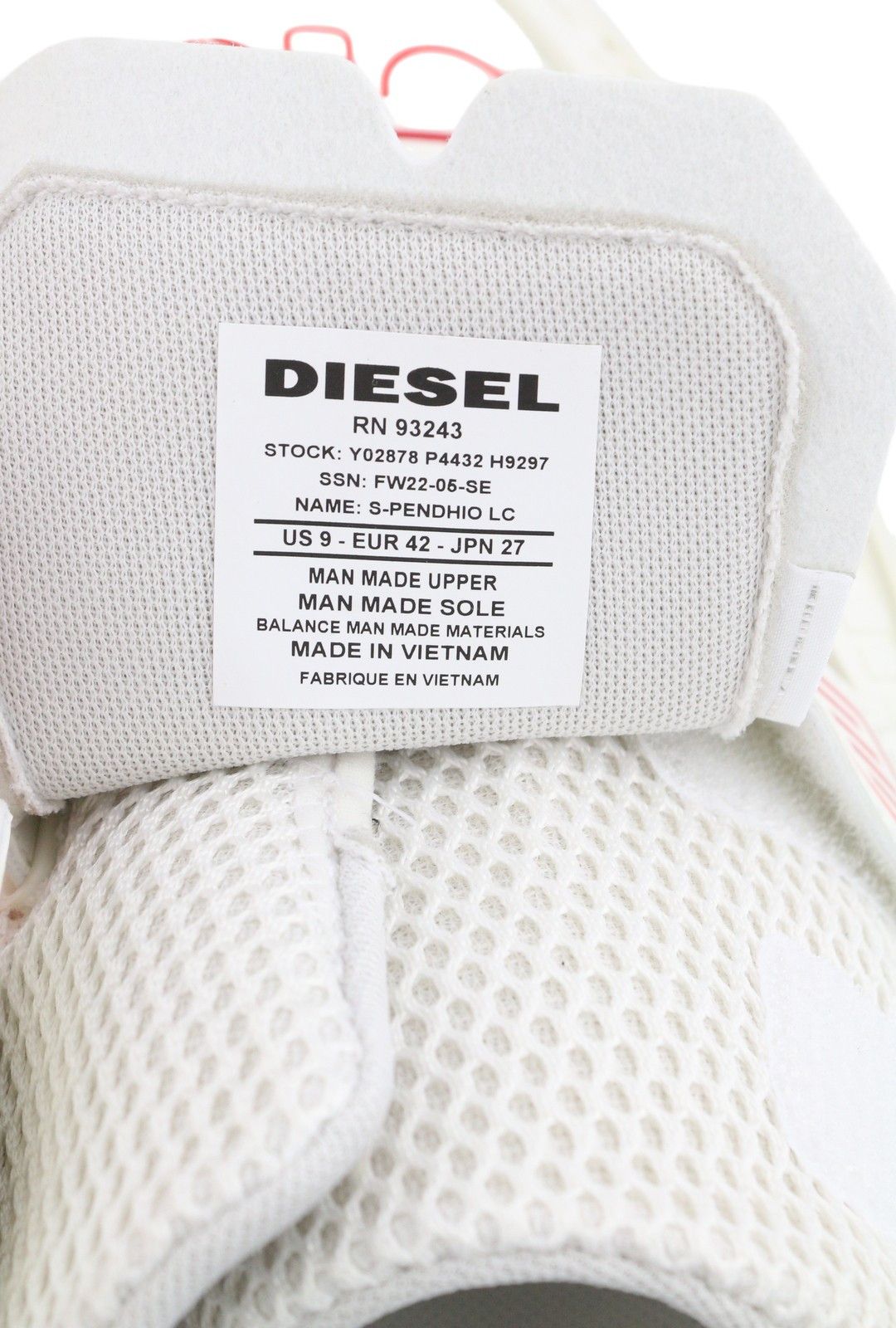 Diesel S-PENDHIO LC EU42 White Almond Toe Pull On Low Top 40866 Size US 9 / EU 42 - 11 Thumbnail