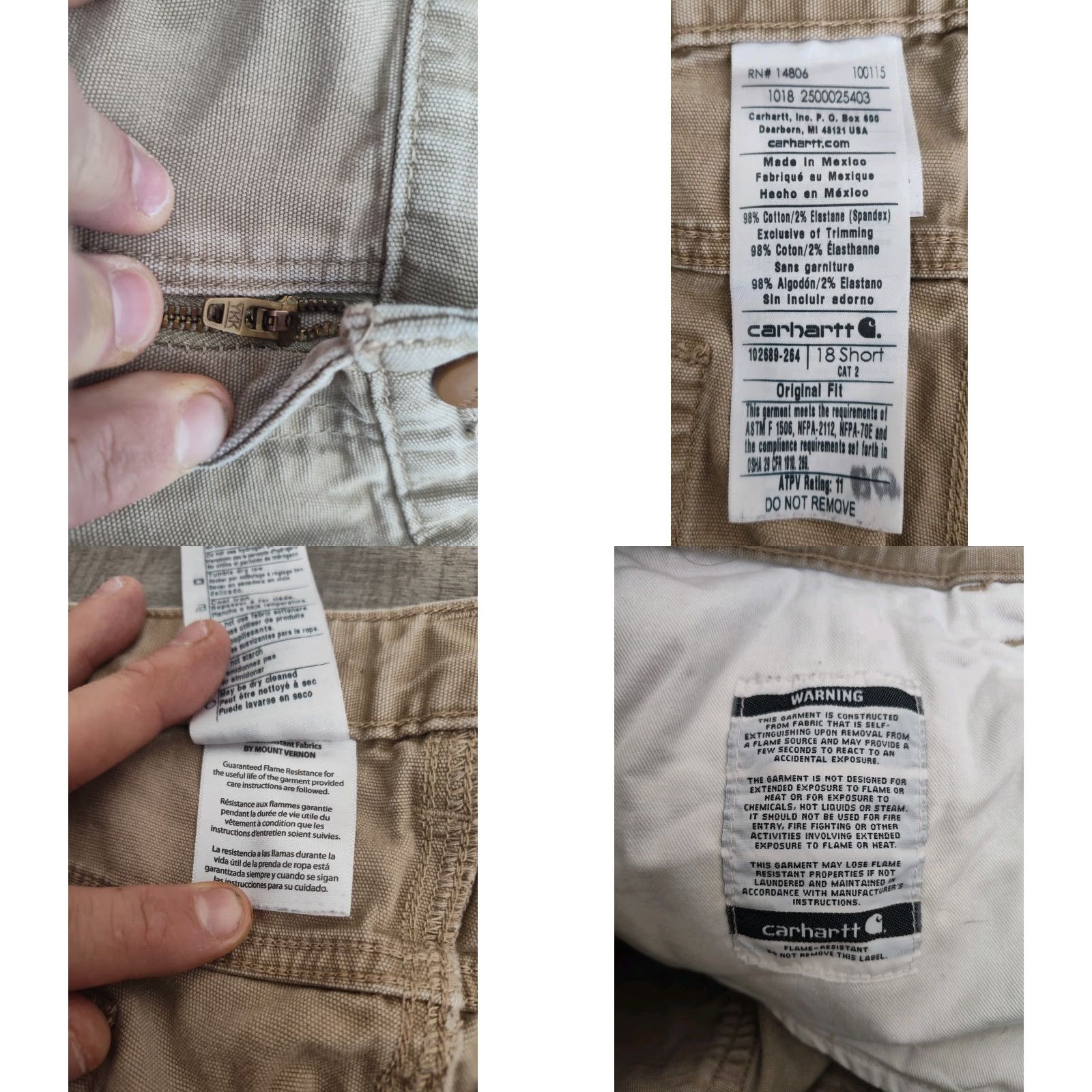 Carhartt Carhartt FR Relaxed Fit Canvas Carpenter Womens Pants Khaki Straight 18 Size 40" / US 18 - 8 Thumbnail