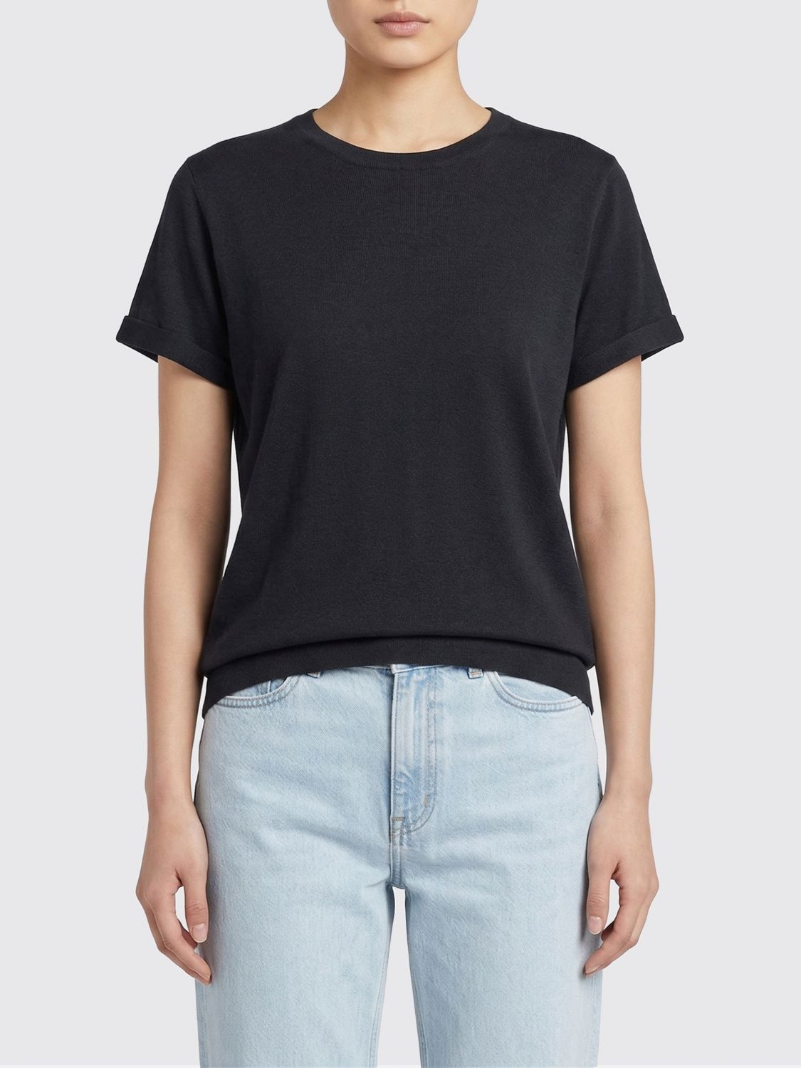 Brunello Cucinelli Brunello Cucinelli T-Shirt Woman Black Size L / US 10 / IT 46 - 1 Thumbnail