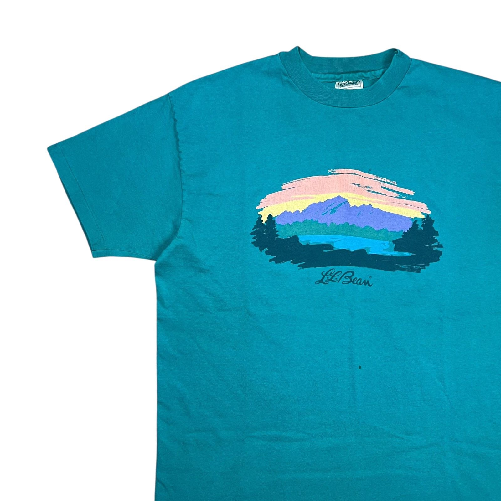 L.L. Bean × Vintage Vintage 90s L.L. Bean Hanes Mount Katahdin teal logo art tee Size US XL / EU 56 / 4 - 4 Thumbnail