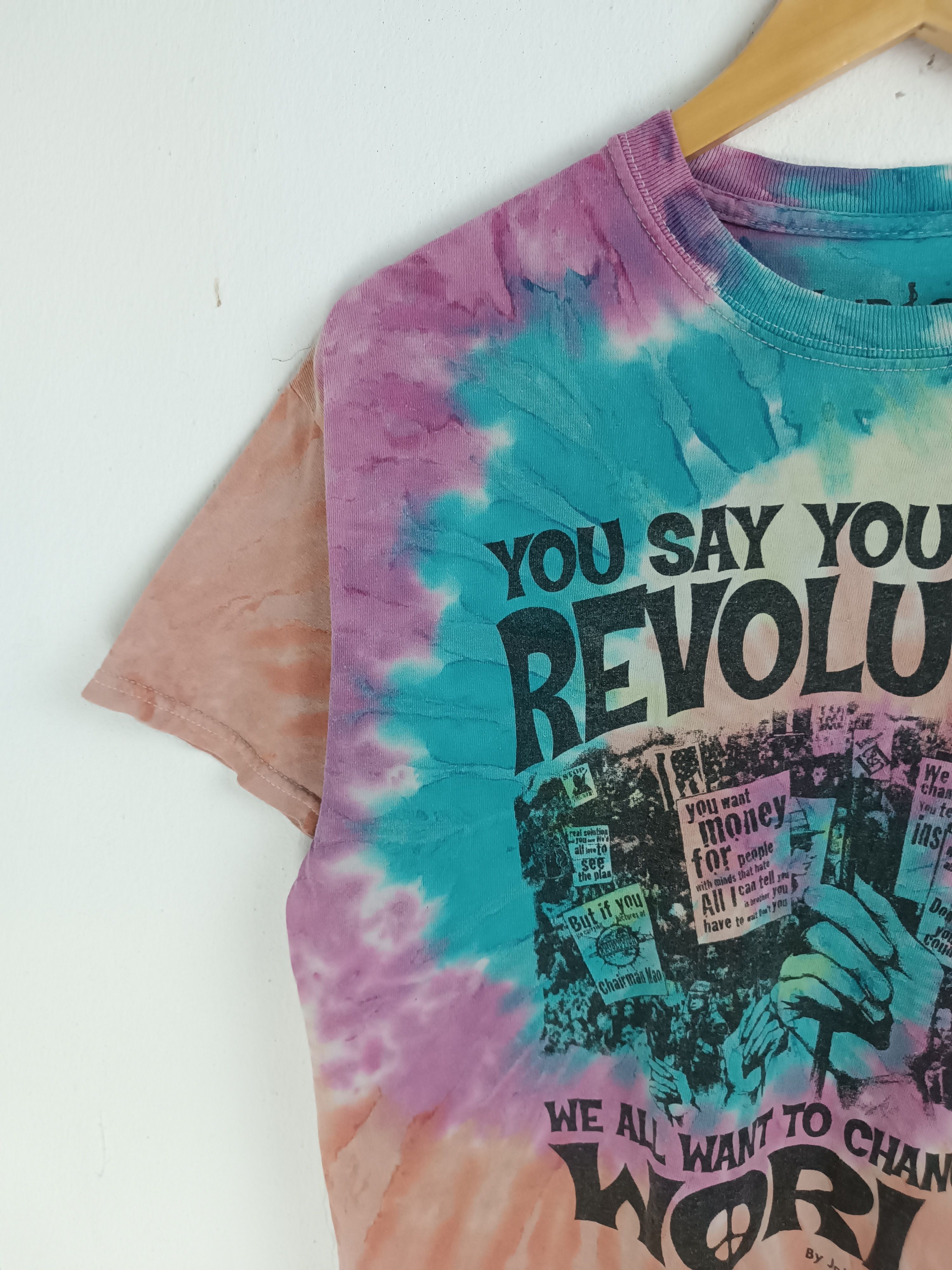 Vintage VINTAGE REVOLUTION JOHN LENNON MCCARTNEY BEATLES TIE DYE TEE Size US M / EU 48-50 / 2 - 5 Thumbnail