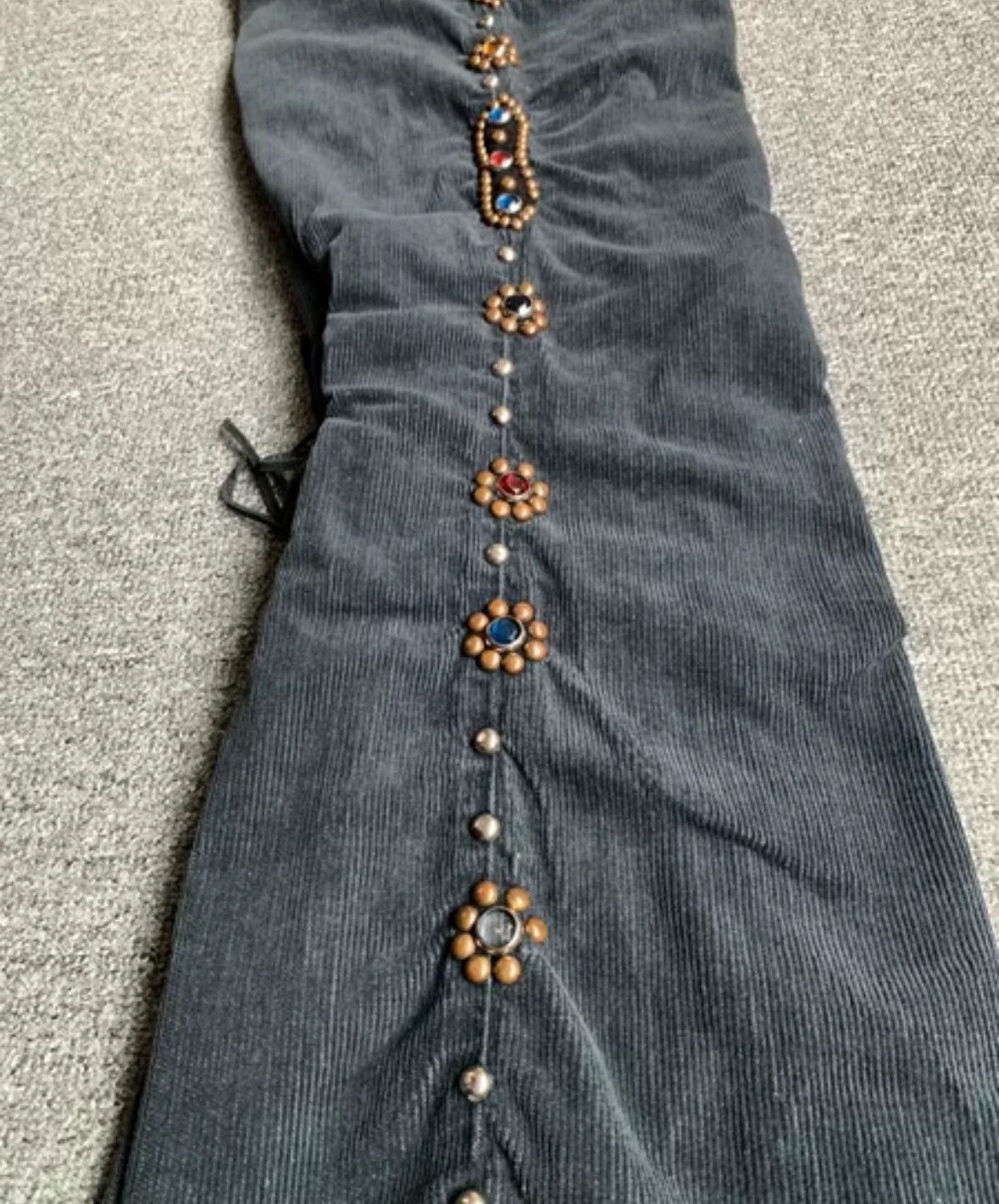 Kapital Kapital Corduroy Gemstone Pants Grey Drawstring Pants Size US 32 / EU 48 - 4 Thumbnail