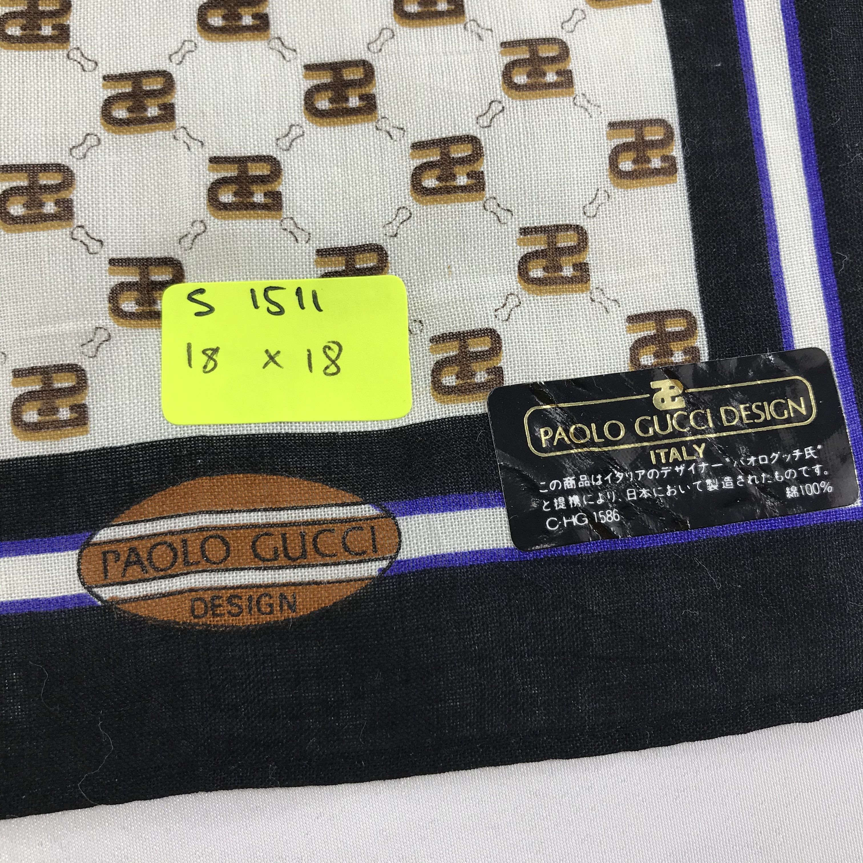 Paolo Gucci × Vintage Paolo Gucci Bandana / Handkerchief / Neckerchief - S1511 Size ONE SIZE - 5 Thumbnail