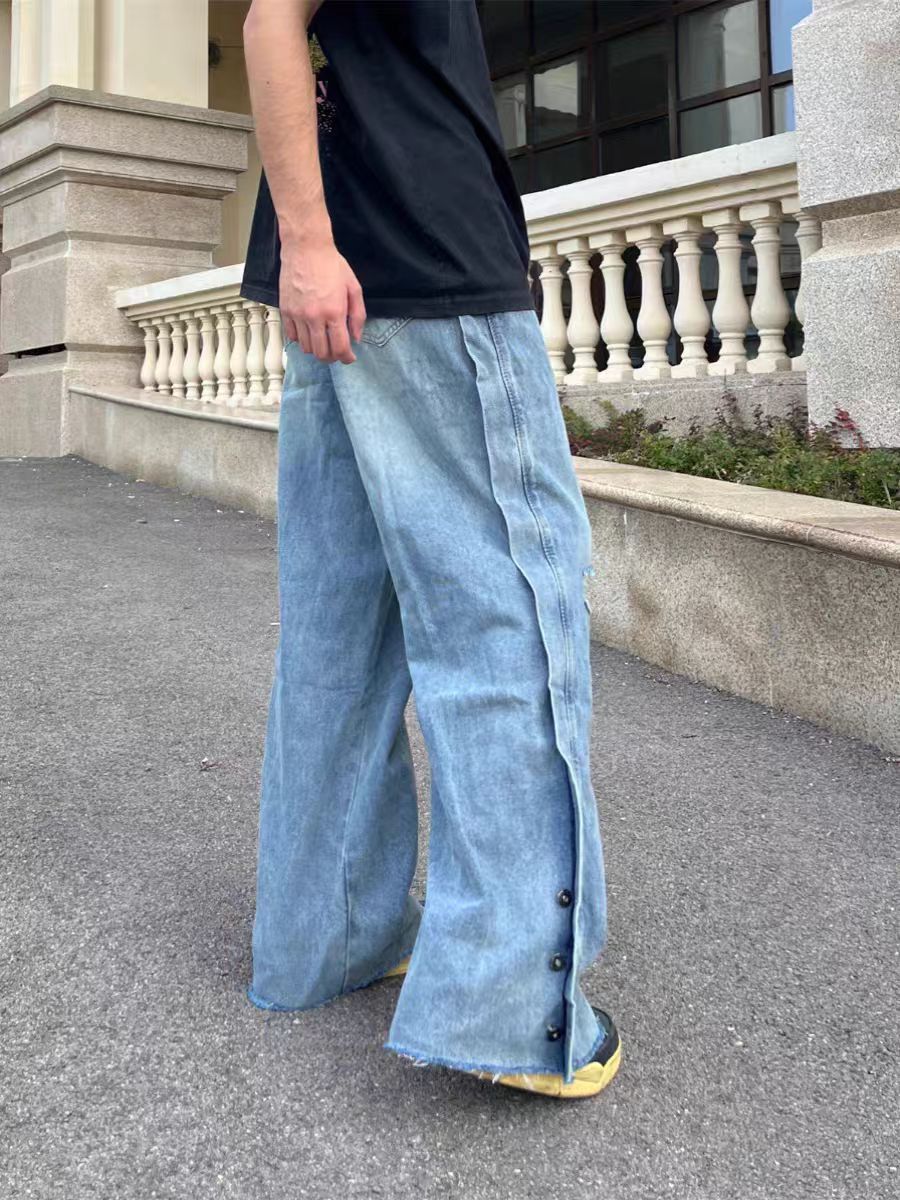 Japanese Brand × Vintage Street Hip Hop Washed Loose Ripped Jeans Size 30 Size US 30 / EU 46 - 5 Thumbnail