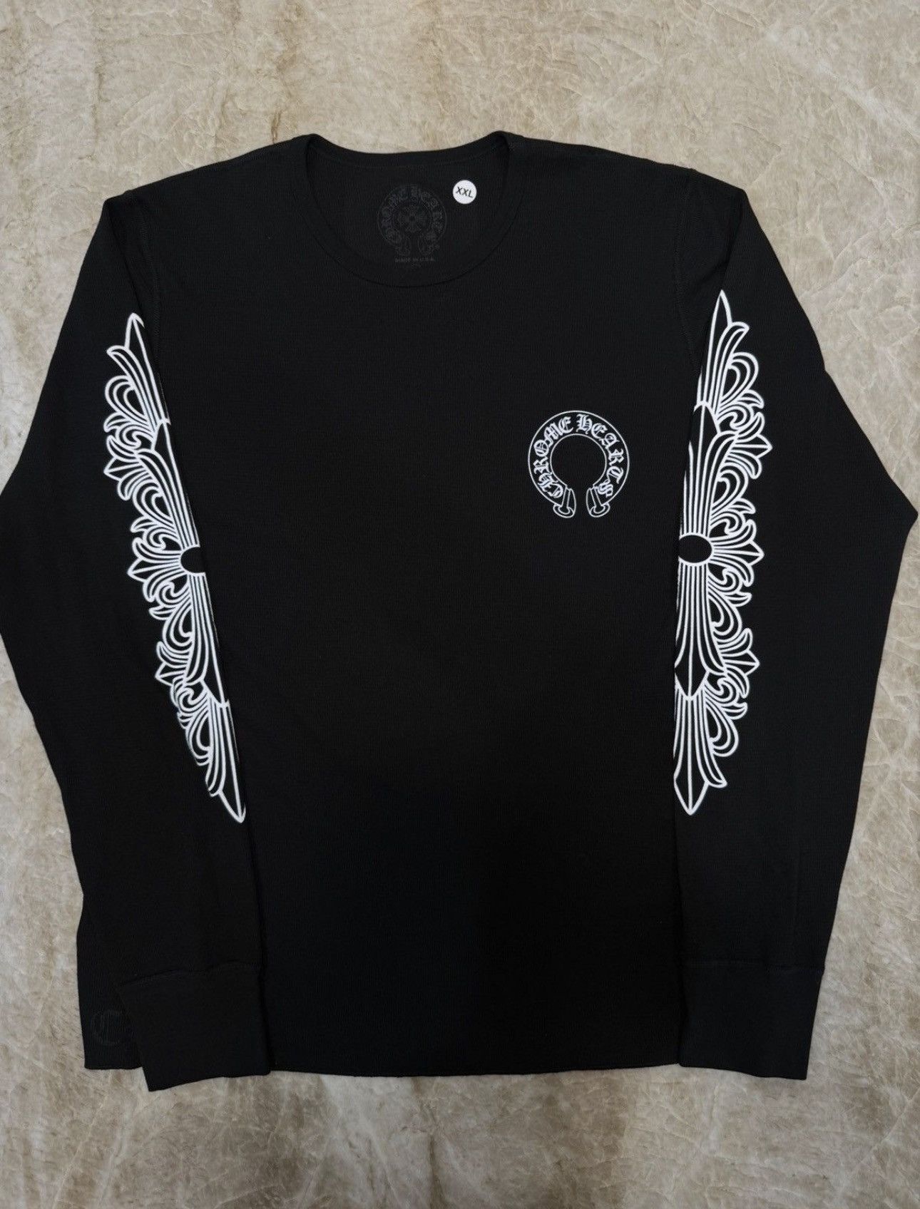 Chrome Hearts Horseshoe Floral Black Thermal Long Sleeve