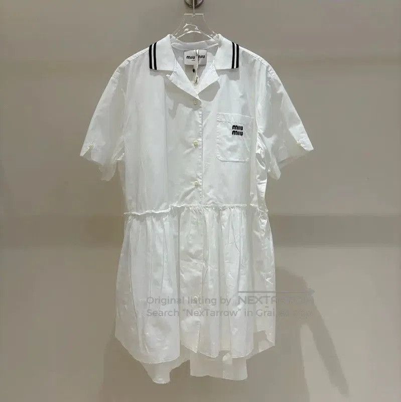 Miu Miu Miu Miu Summer White Cotton Dress . Size M / US 6-8 / IT 42-44 - 1 Thumbnail