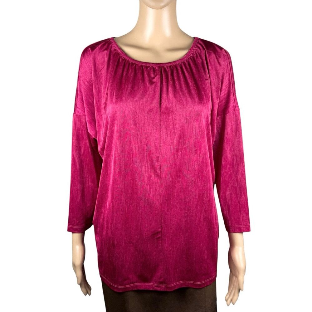 Chicos New Chico's Tukana Raspberry Evening Shine 3/4 Sleeves Top Size L / US 10 / IT 46 - 1 Thumbnail