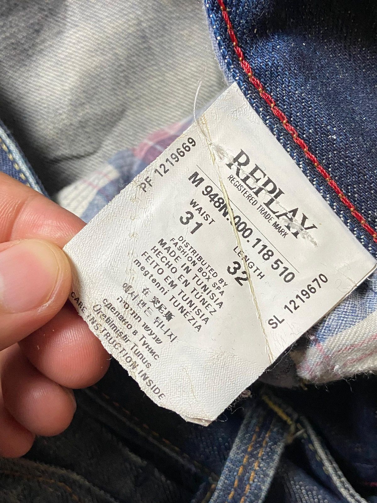 Replay Vintage REPLAY Regular Fit Jeans (143) Size US 34 / EU 50 - 6 Thumbnail