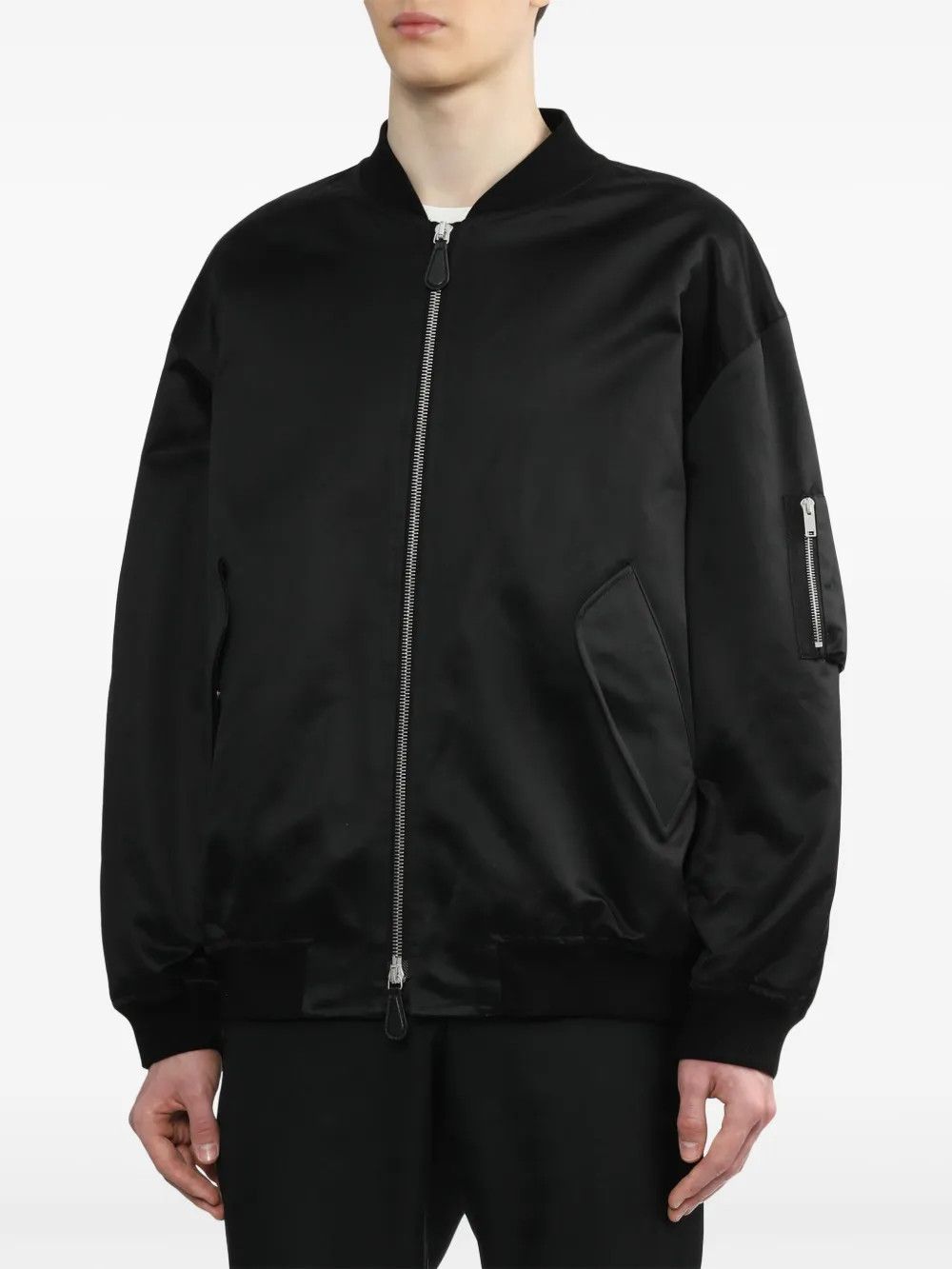 Jil Sander o1y0626 Bomber Jacket in Black Size US M / EU 48-50 / 2 - 2 Thumbnail