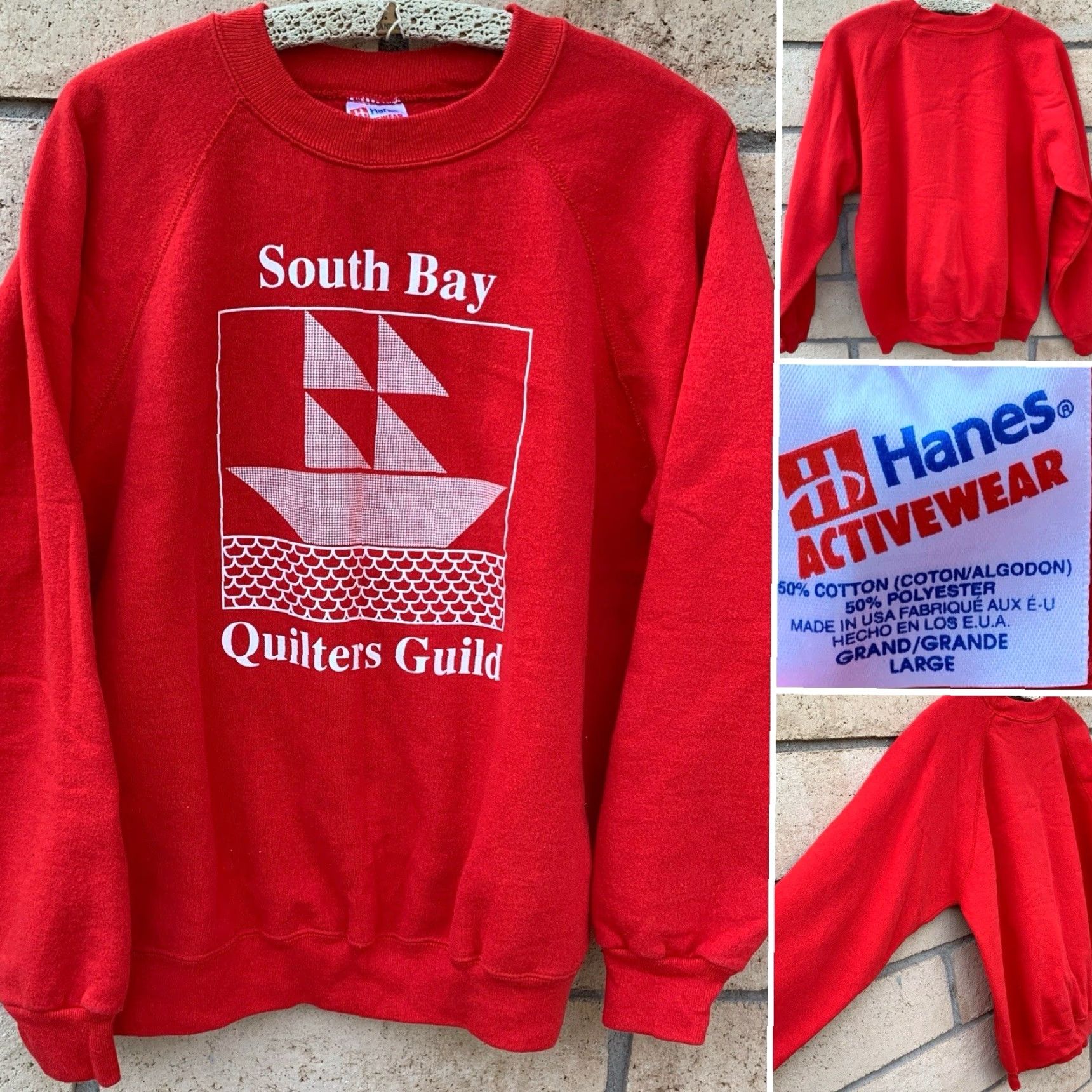 Hanes VINTAGE Hanes Raglan Graphic Sweatshirt Shirt Pullover Mens L Red USA Made In USA Graphic Print Size US L / EU 52-54 / 3 - 2 Thumbnail