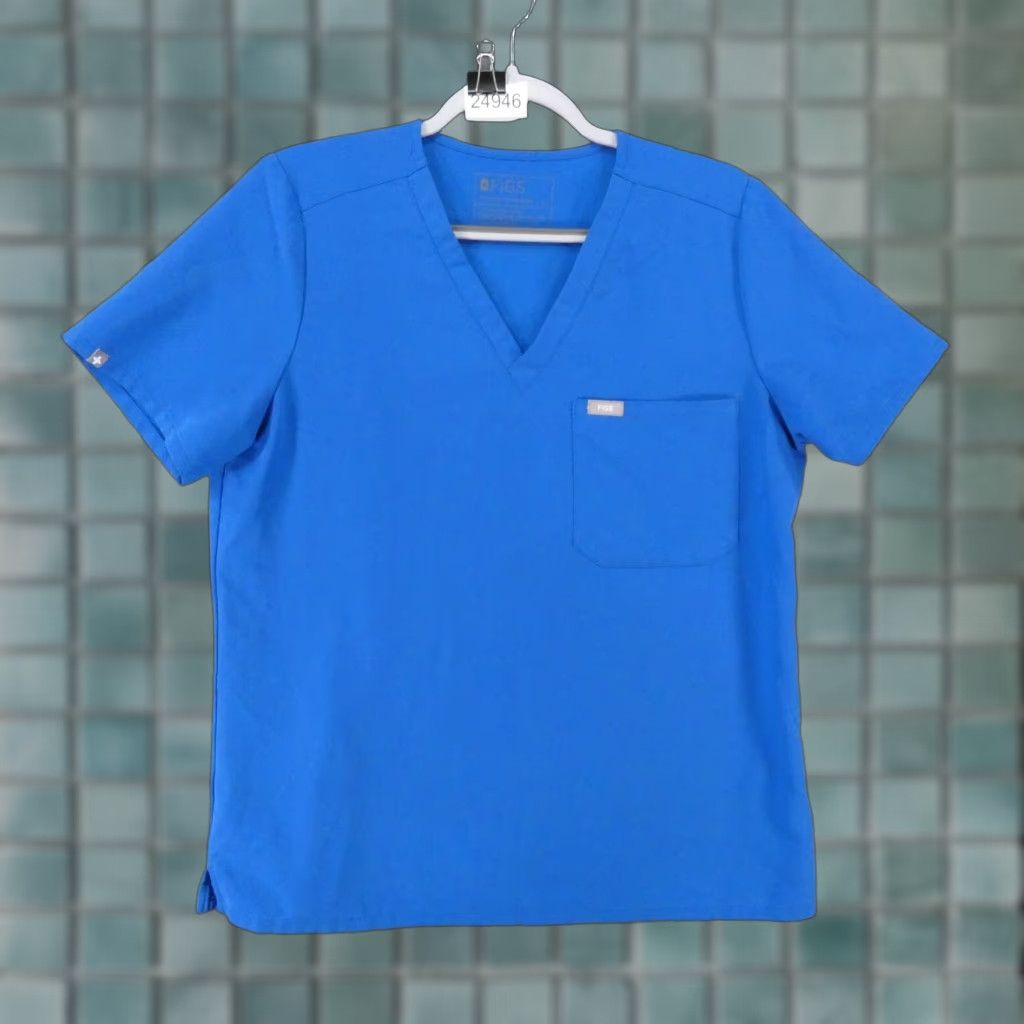 Vintage Figs Scrub Top Womens Large Short Sleeve Blue Size L / US 10 / IT 46 - 1 Thumbnail