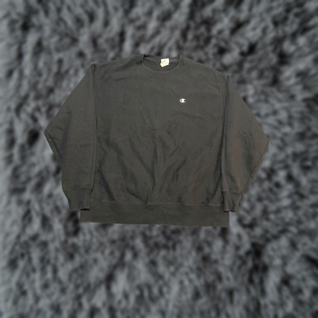 Champion Champion Reverse Weave Sweatshirt 2XL Black Heavyweight Crewneck Mens Pullover Knit Embroidered Logo Chart Size US XXL / EU 58 / 5 - 1 Thumbnail