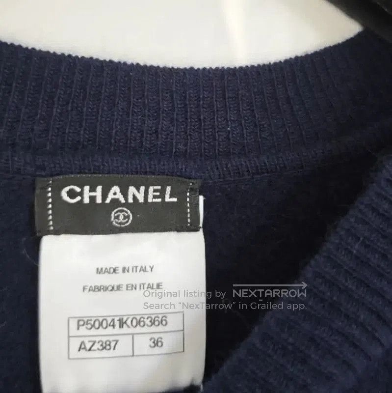 Chanel Chanel Oversized Navy Cashmere Sweater with Sequins . Size XXS / US 00 / IT 34 - 6 Thumbnail