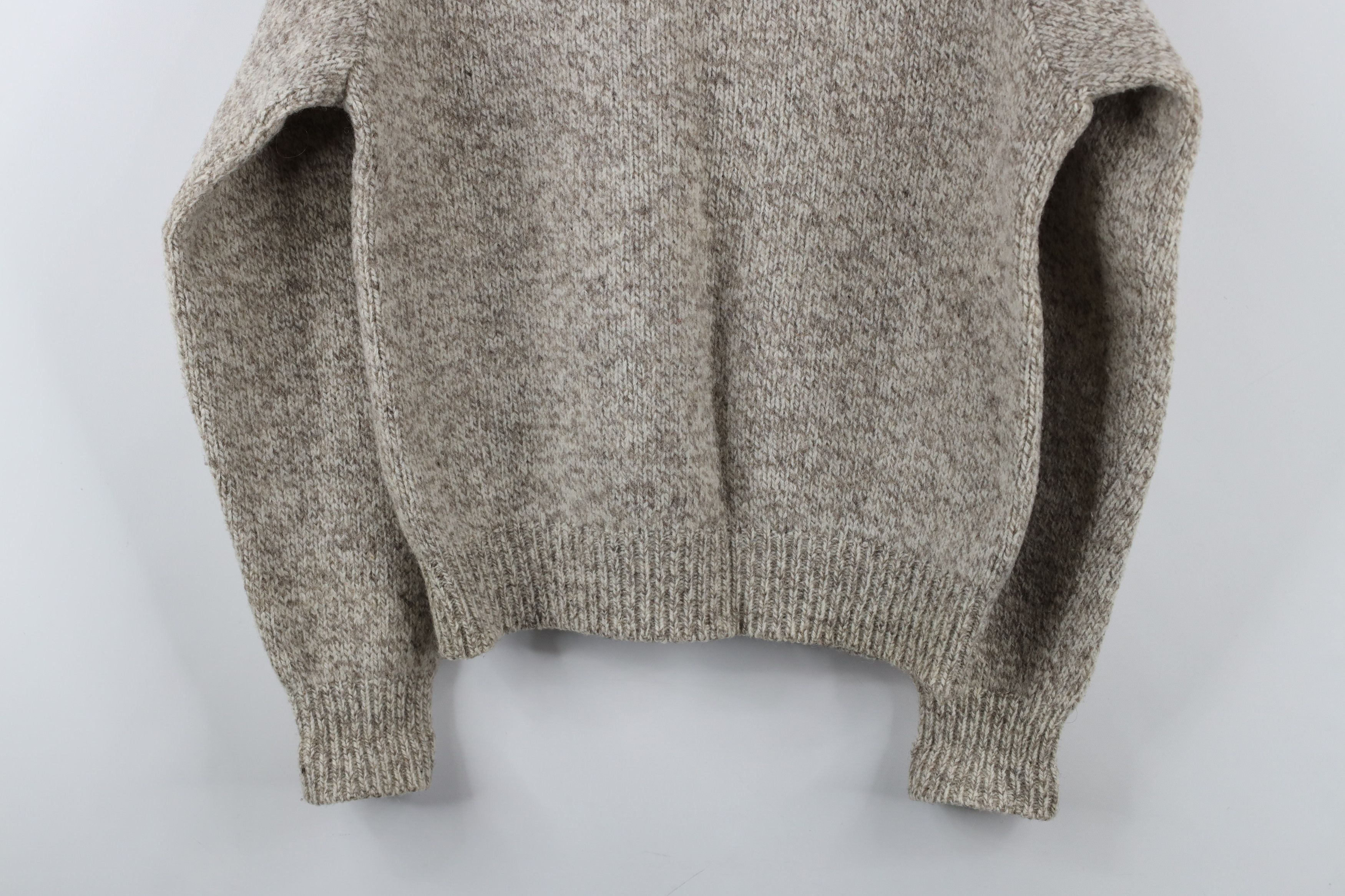 Lands' End × Vintage Vintage 90s Lands End Wool Blend Sweater Oatmeal Brown USA Size M / US 6-8 / IT 42-44 - 8 Thumbnail
