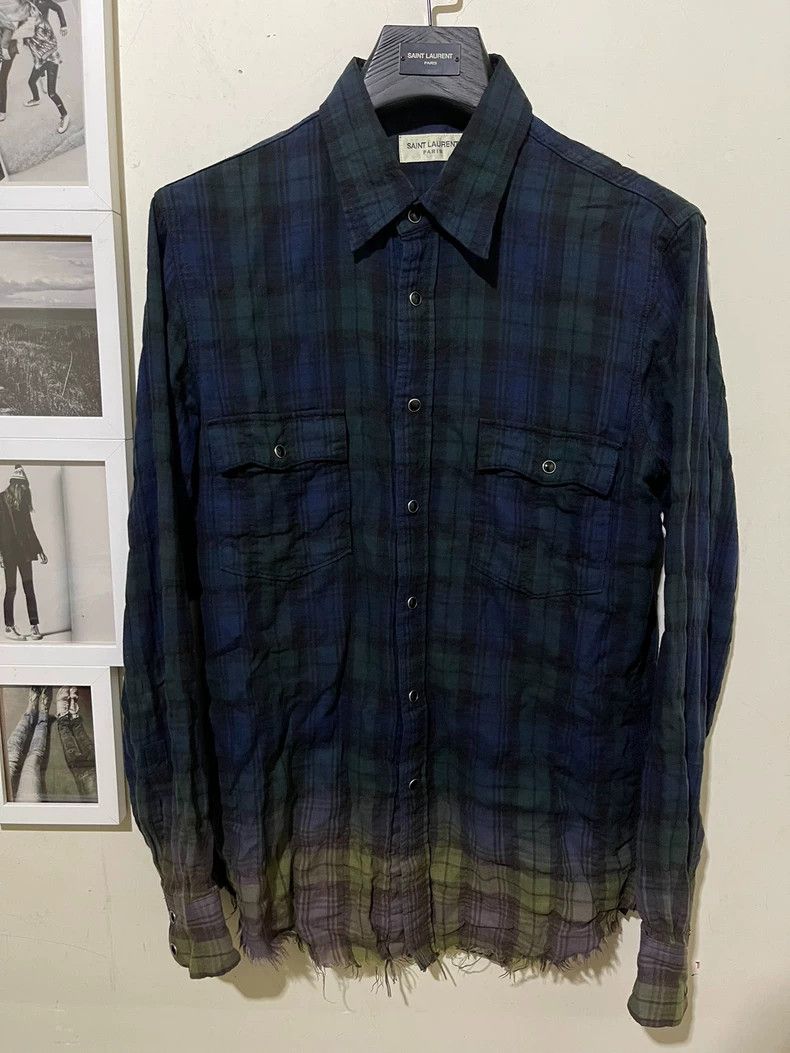 Saint Laurent Paris saint Laurent paris16 SS Authentic Pleated Gradient Blue S Size US S / EU 44-46 / 1 - 1 Thumbnail