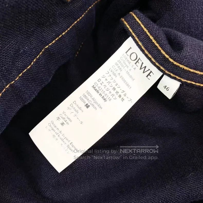 Loewe Loewe Color-block leather patch denim jacket Size US S / EU 44-46 / 1 - 3 Thumbnail