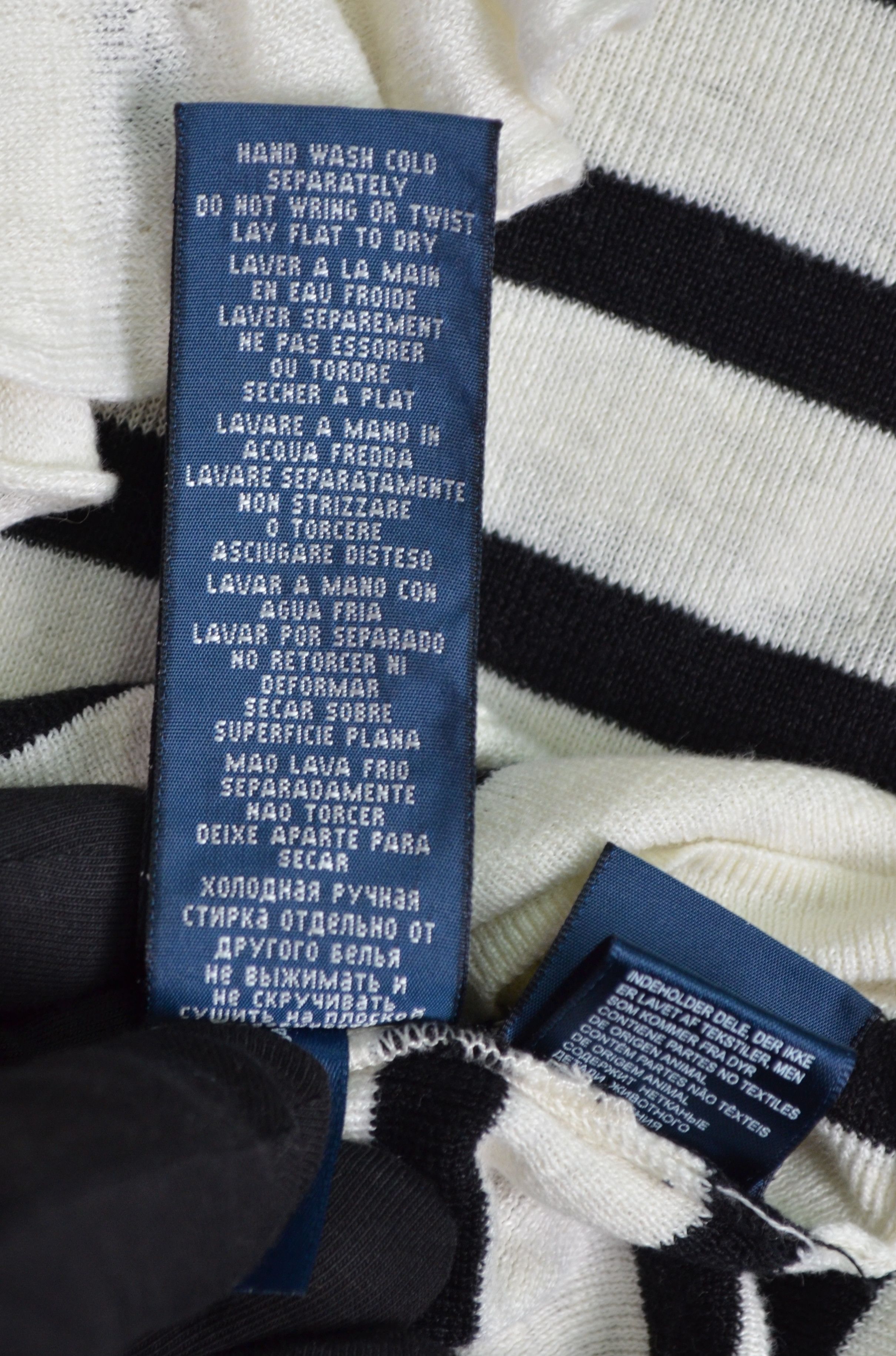 Ralph Lauren 100% Linen Knit Ribbed Trim Ruffled Cardigan