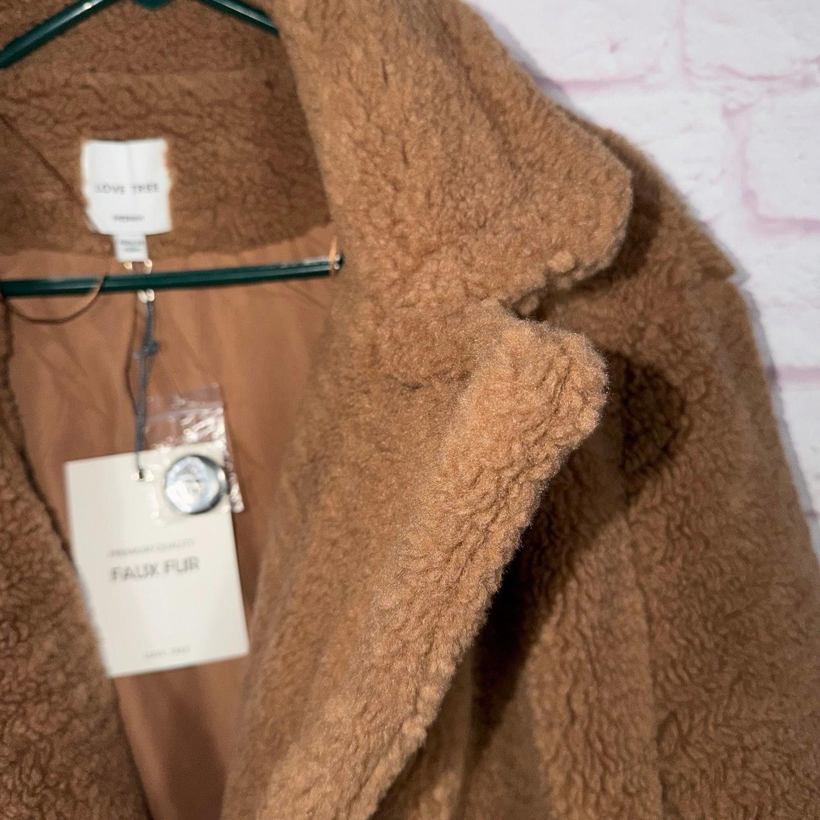 Other Love Tree Faux Fur Teddy Coat Medium NWT Size M / US 6-8 / IT 42-44 - 7 Thumbnail
