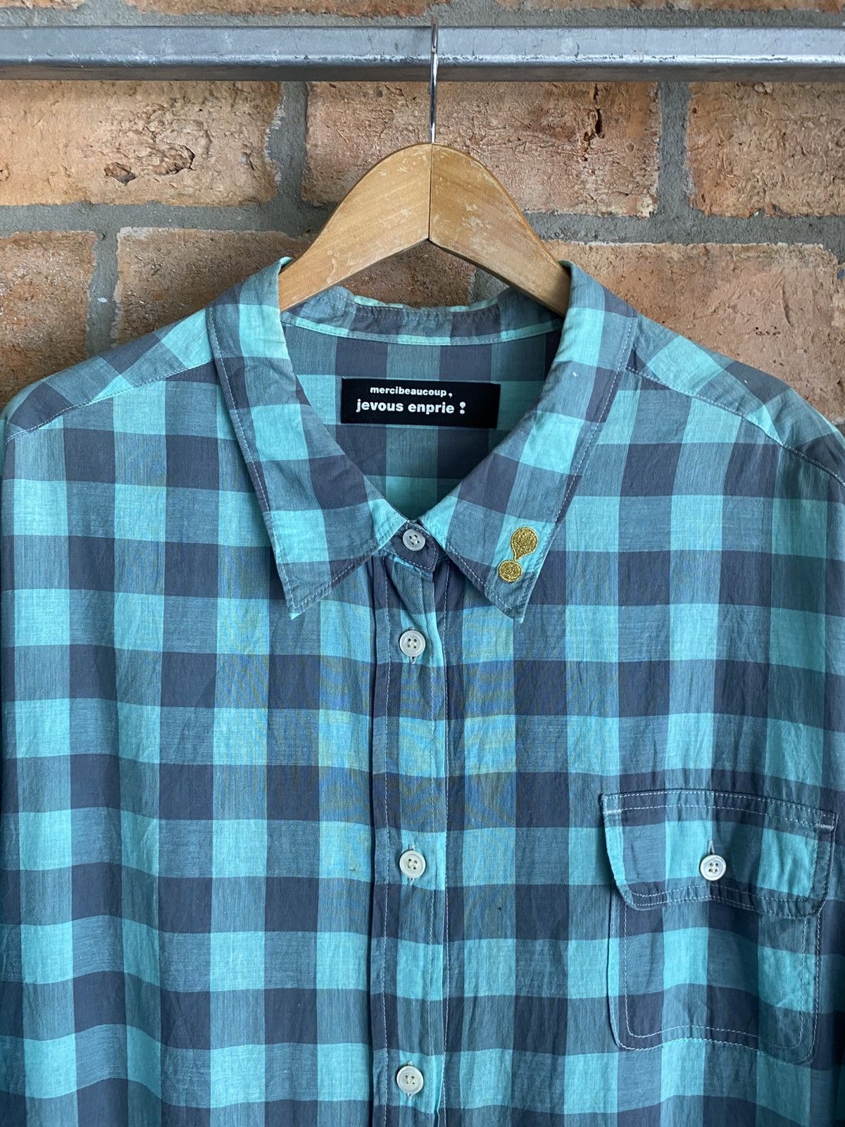 mercibeaucoup mercibeaucoup, jevous enprie Mint Checkered Button-Up Shirt Size XS / US 0-2 / IT 36-38 - 19 Thumbnail