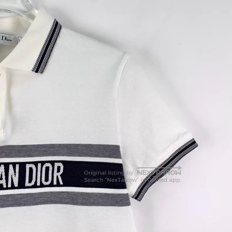 Dior Dior White striped logo letter printed cotton lapel single Size S / US 4 / IT 40 - 3 Thumbnail