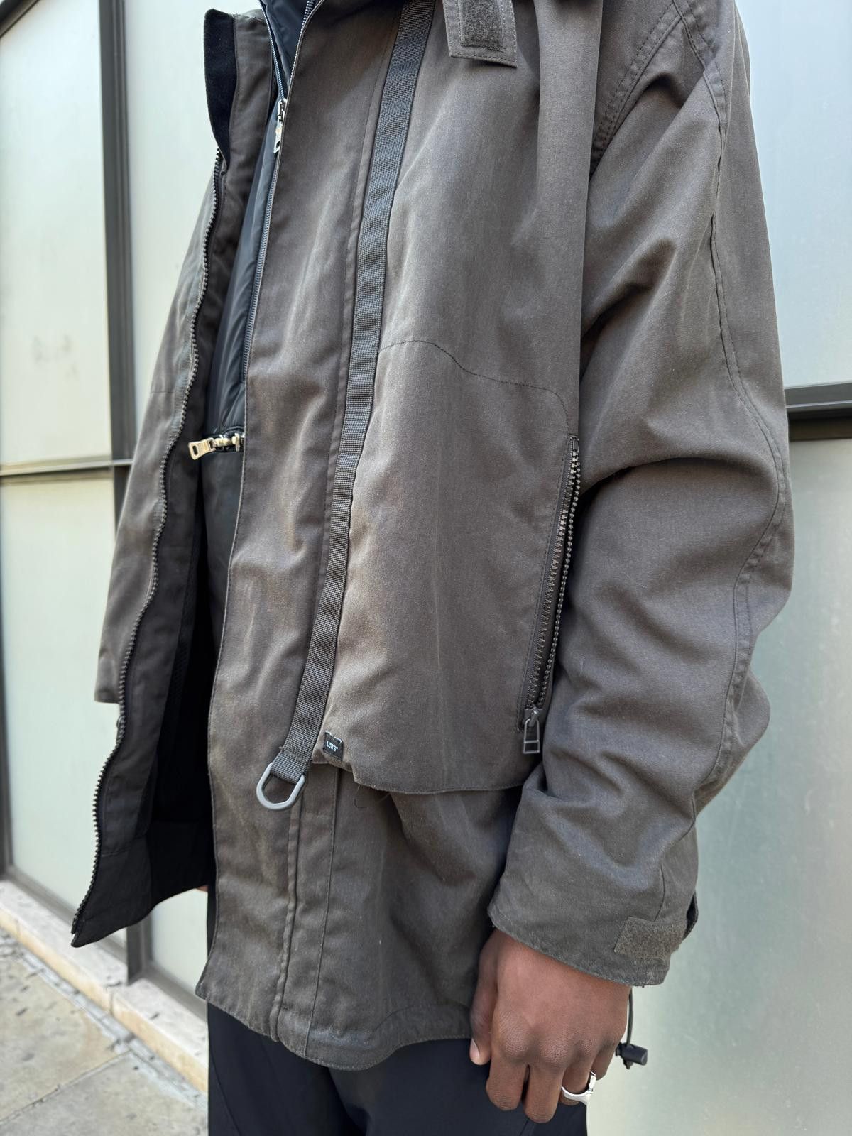 Levi's 00’s Levi’s Engineered Waxed Cotton Stash Pocket Jacket Size US L / EU 52-54 / 3 - 9 Thumbnail