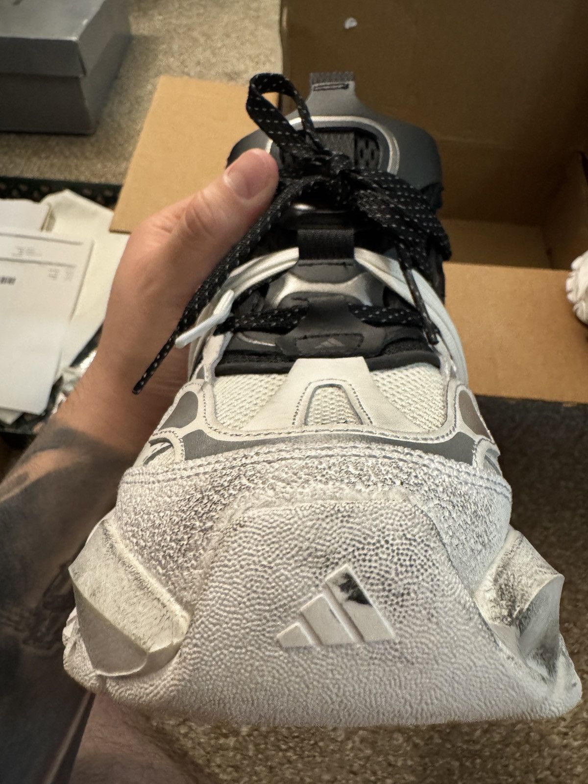 Adidas Adidas XLG Runner Deluxe 'White Black' (Read Description) Size US 9 / EU 42 - 6 Thumbnail