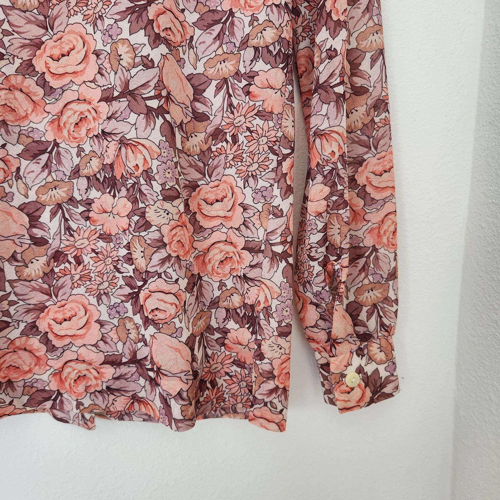 Vintage Vintage 70s Fall Floral Long Sleeve Button Down Blouse S Size S / US 4 / IT 40 - 6 Thumbnail