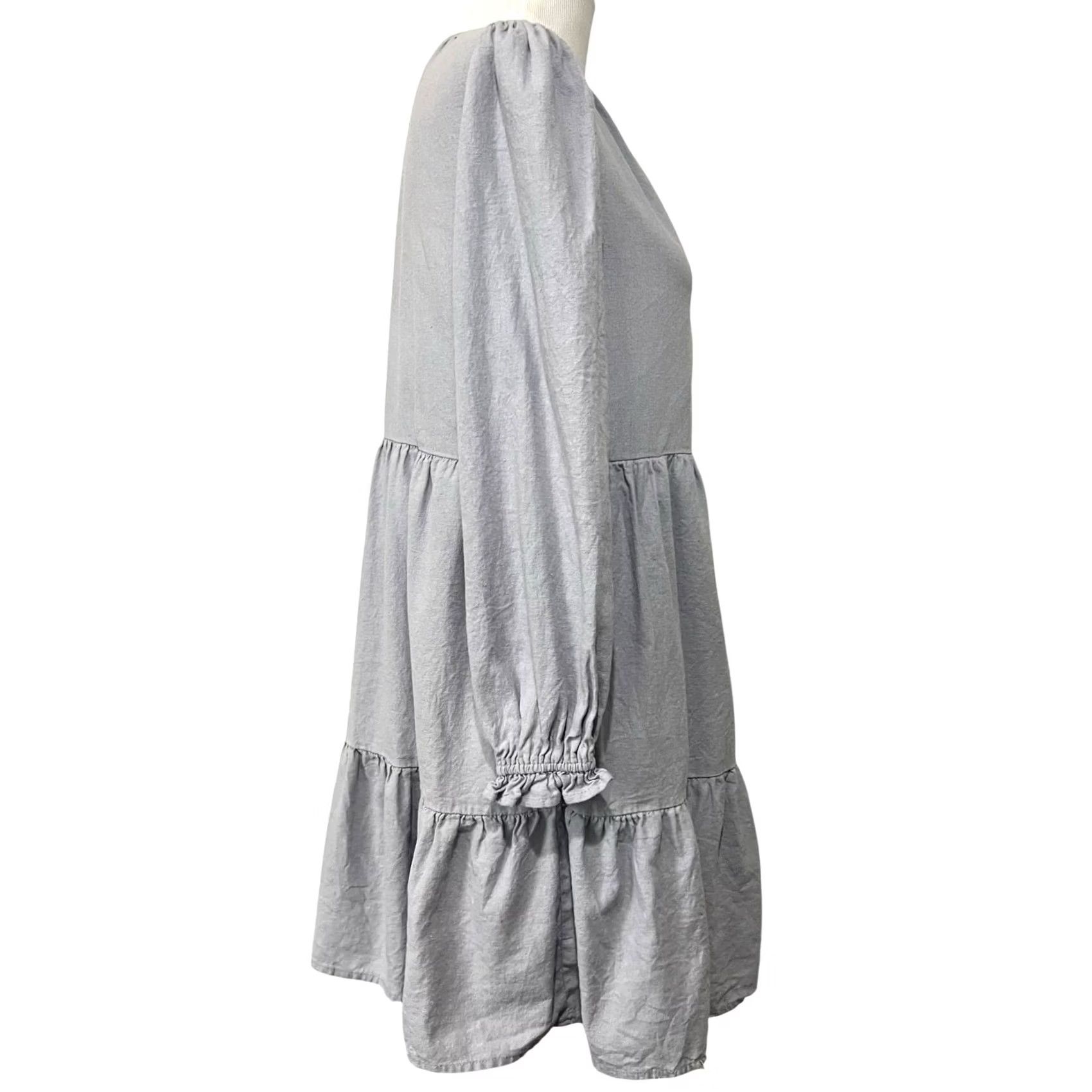 Cynthia Rowley Cynthia Rowley Dress Linen Blend Tiered Sleeveless Split Neck Women’s Sz Small Purple Knee Length Side? (Note: placeholder) Size S / US 4 / IT 40 - 5 Thumbnail