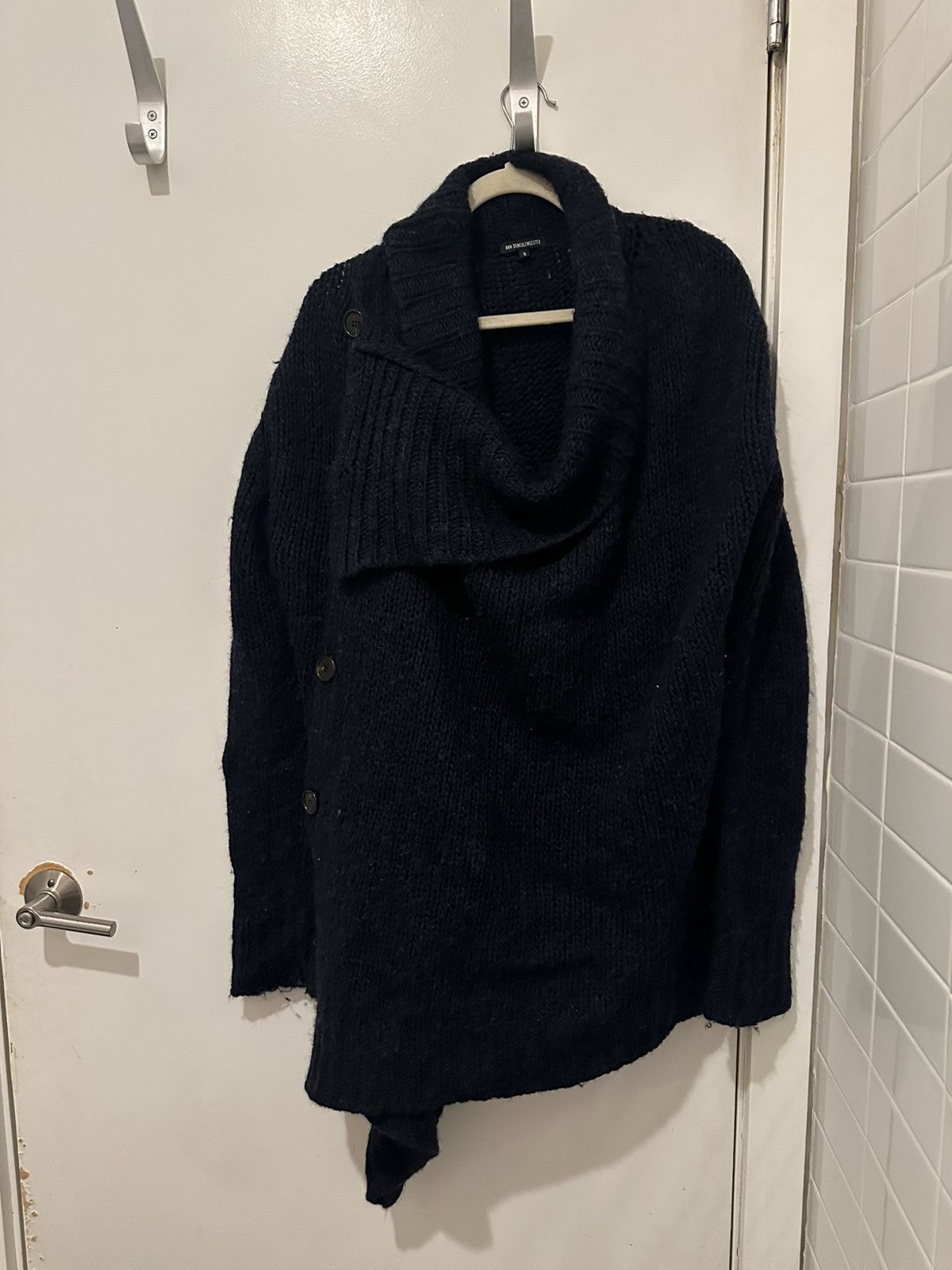 Ann Demeulemeester Ann Demeulemeester Alpaca Wool Asymmetrical Cardigan Size S / US 4 / IT 40 - 1 Thumbnail