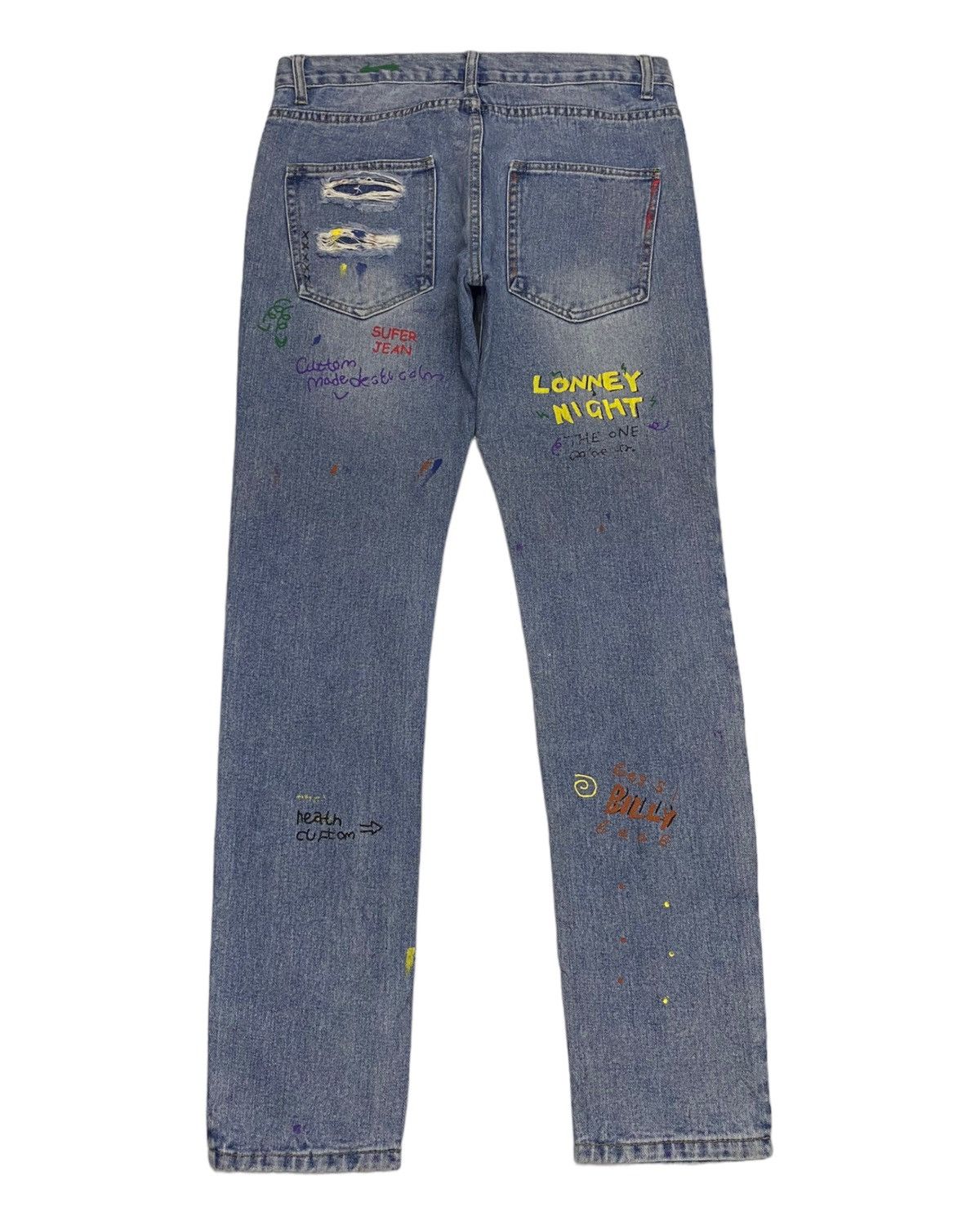 Kapital KAPITAL SMILE INSPIRED PUNK THRASHED DISTRESSED DENIM JEANS Size US 33 - 2 Thumbnail