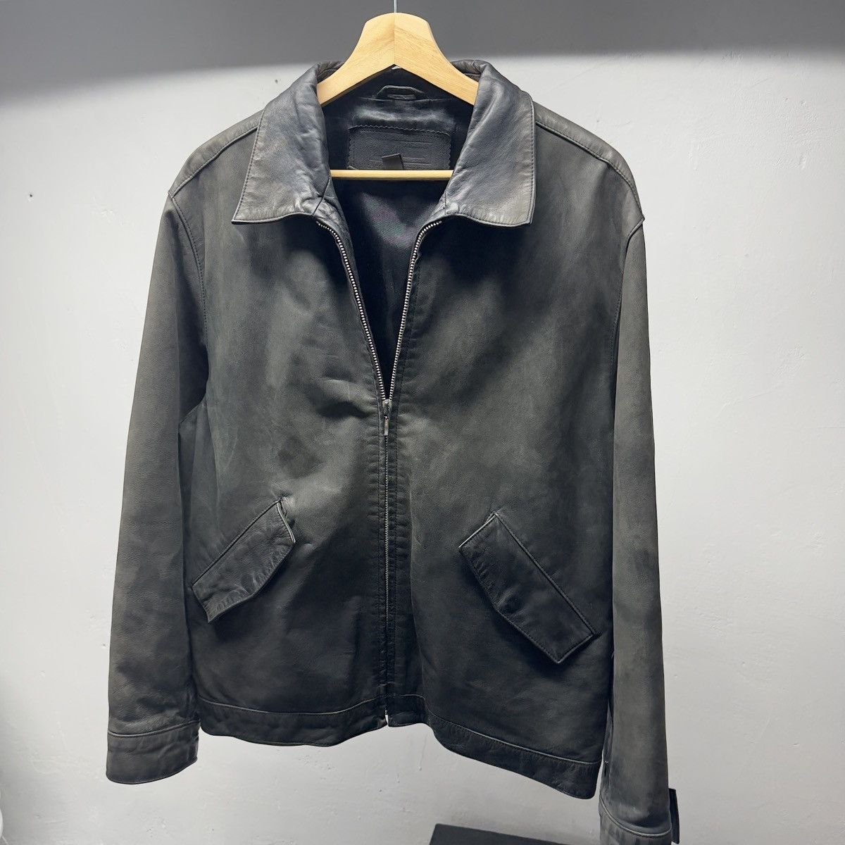 Vintage Vintage Faded Black Leather Blouson Jacket ERD Grunge Chrome Size US L / EU 52-54 / 3 - 5 Thumbnail