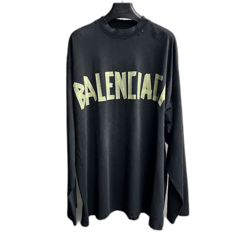 【BALENCIAGA】MAISON LOGO LONG SLEEVE T SHIRT Balenciaga Maison Balenciaga Long Sleeve T-Shirt 'Black