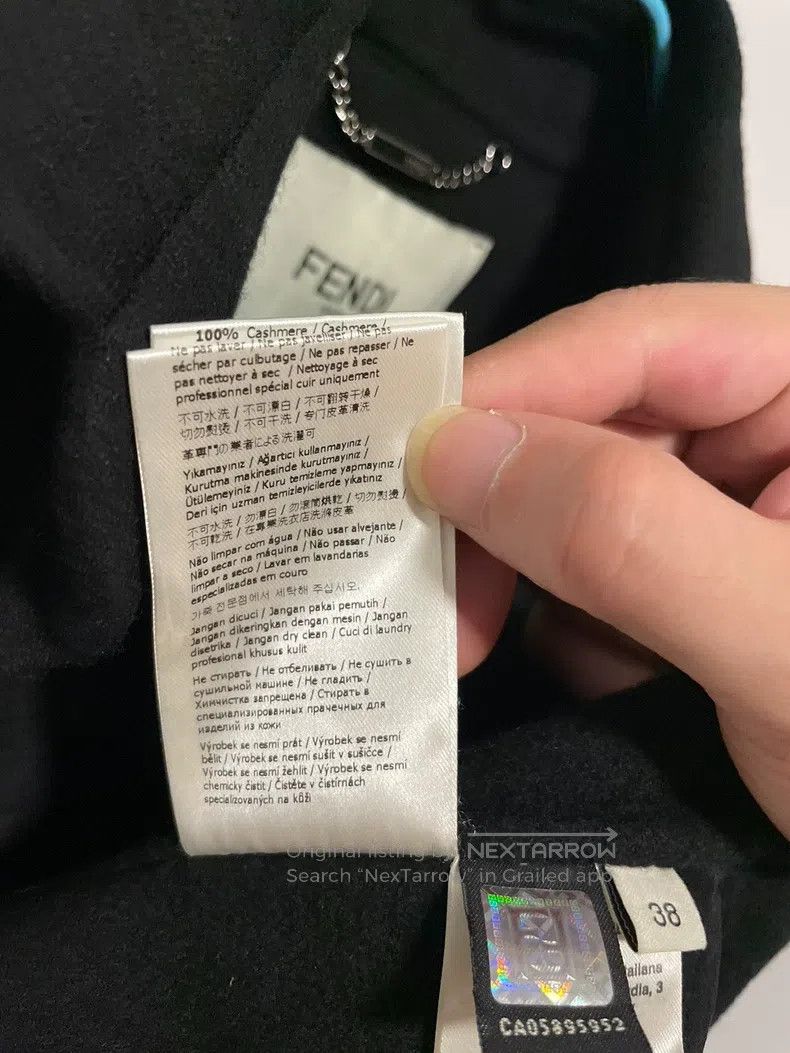 Fendi Fendi Cashmere coat with black leather patch pockets Size XS / US 0-2 / IT 36-38 - 9 Thumbnail